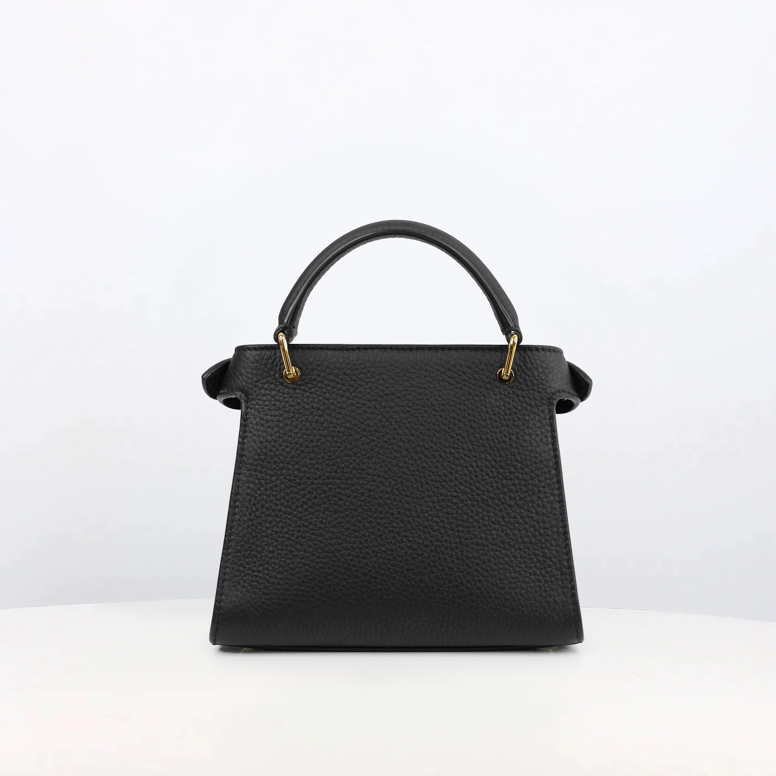 LEATHER HANDBAG LUTECE NANO BLACK GOLD HARDWARE