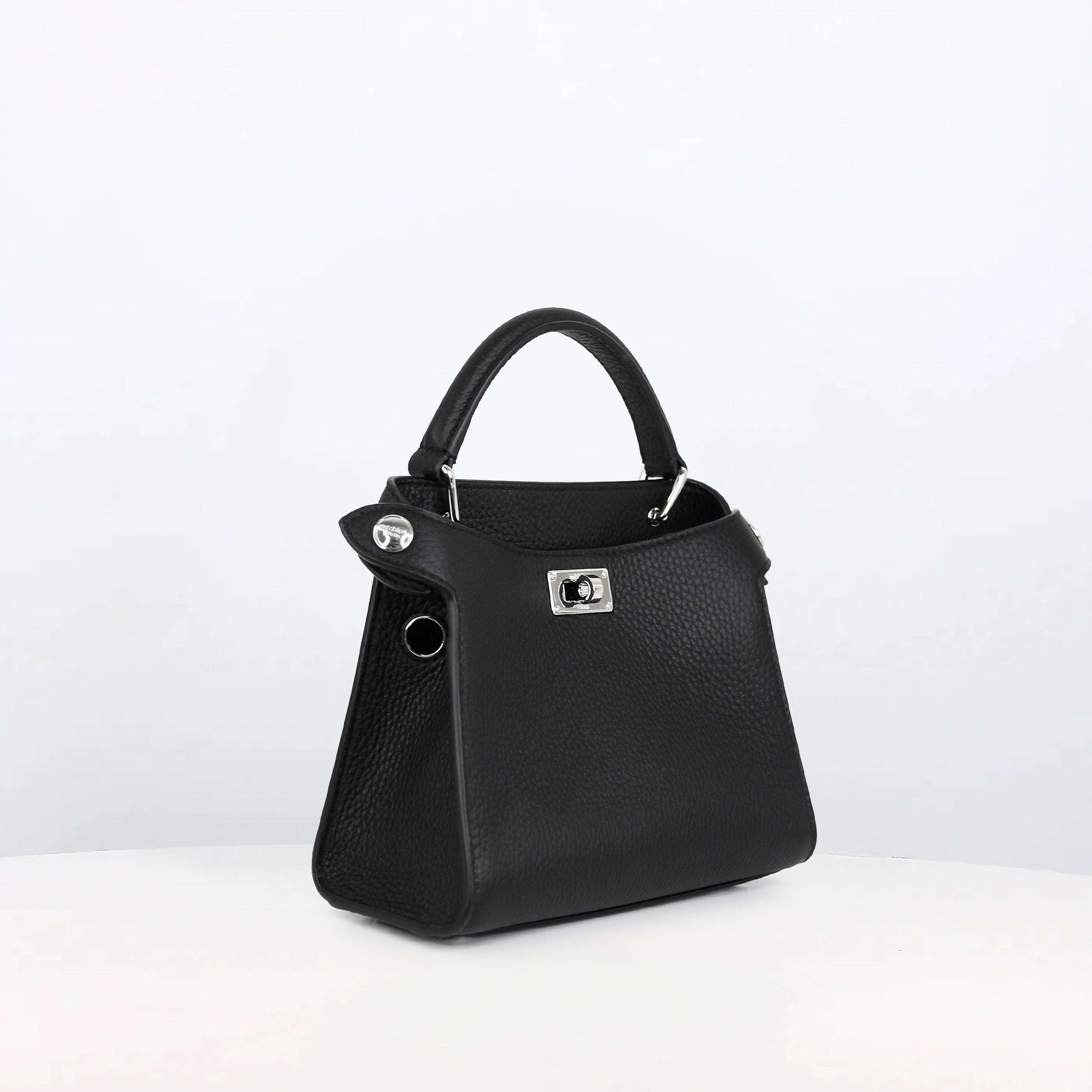 LEATHER HANDBAG LUTECE NANO BLACK