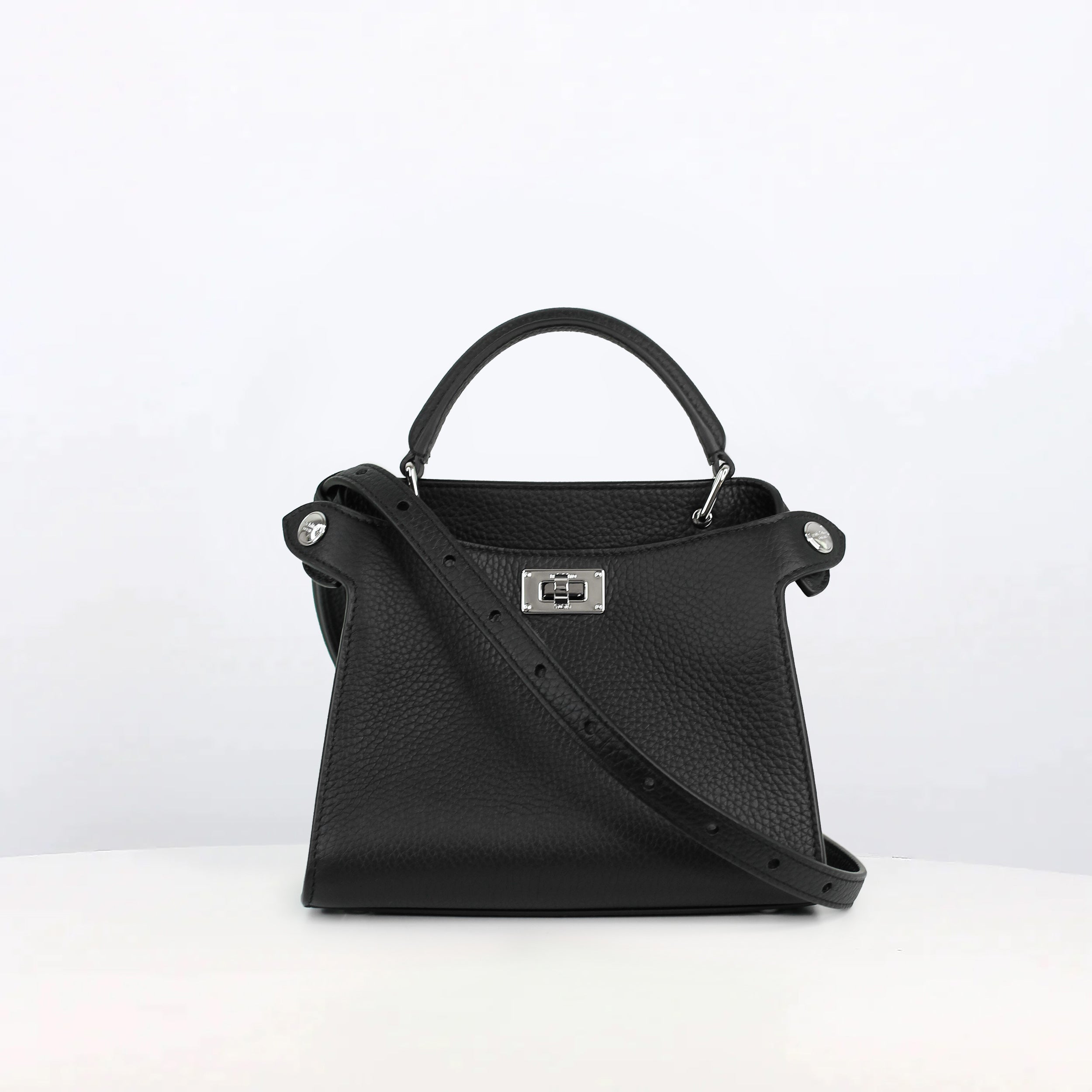 LEATHER HANDBAG LUTECE NANO BLACK