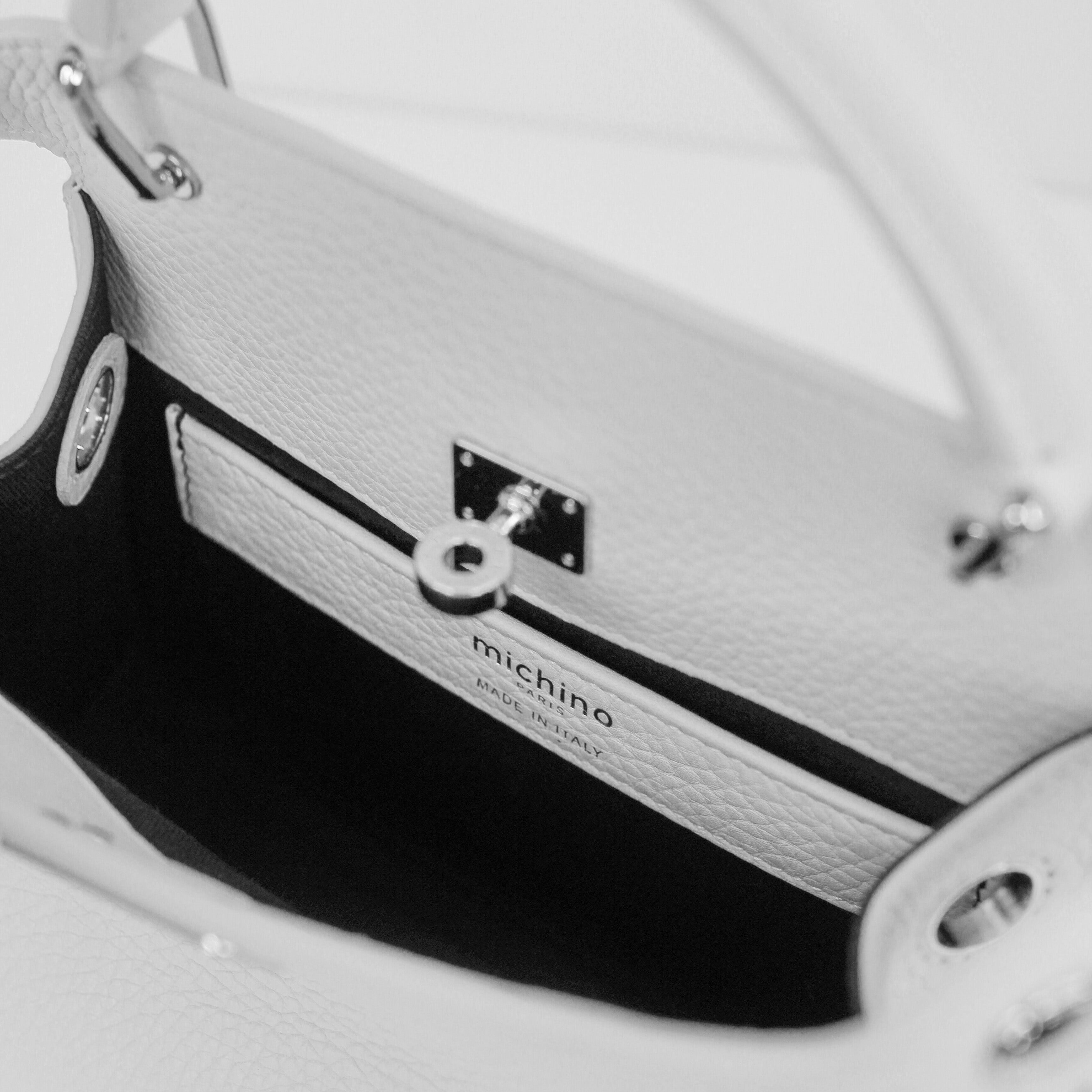 LEATHER HANDBAG LUTECE NANO IVORY