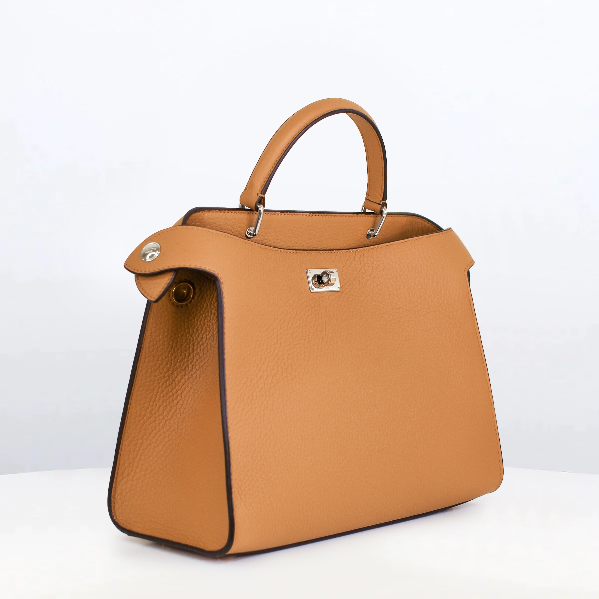 LEATHER HANDBAG LUTECE PM CAMEL
