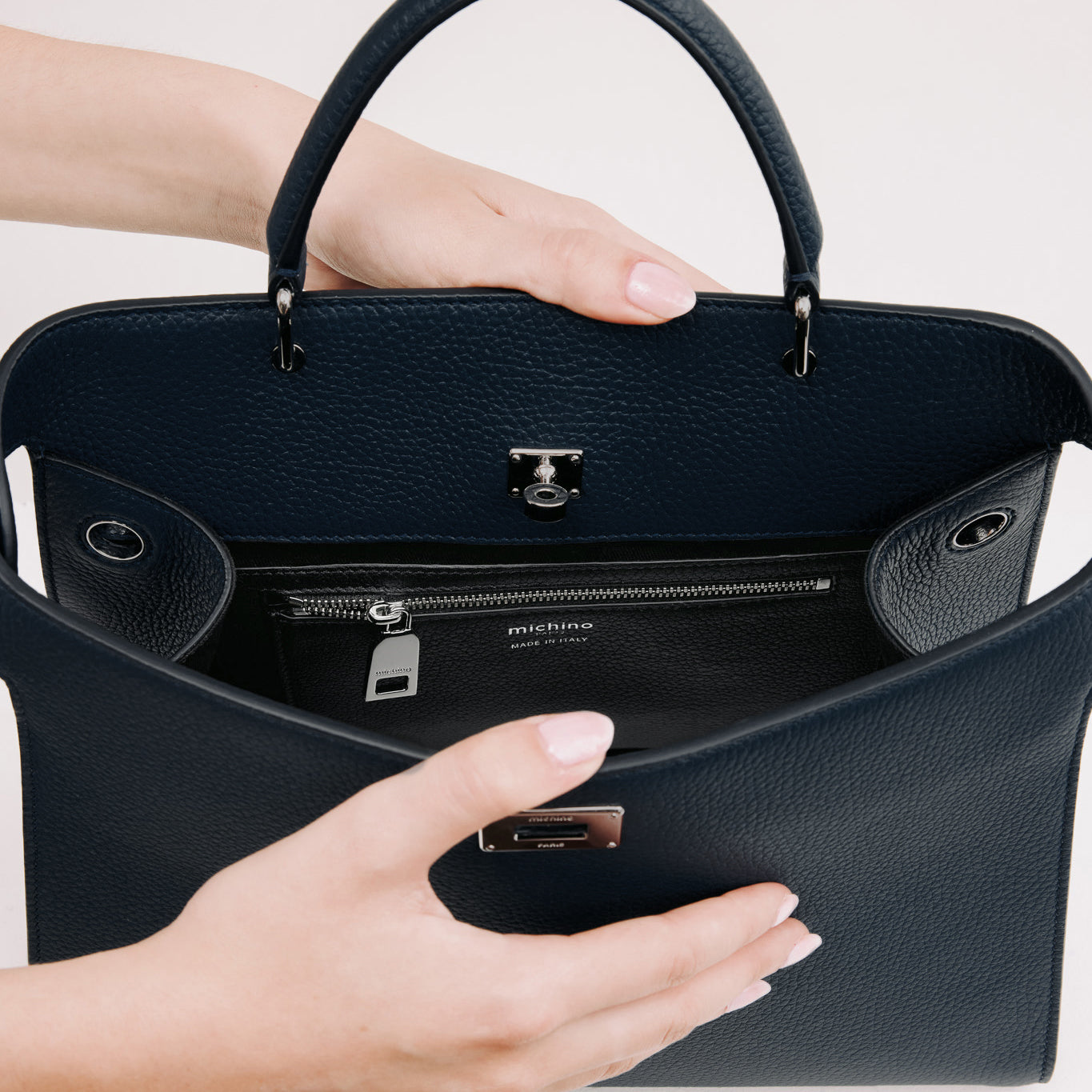 LEATHER HANDBAG LUTECE PM ECLIPSE