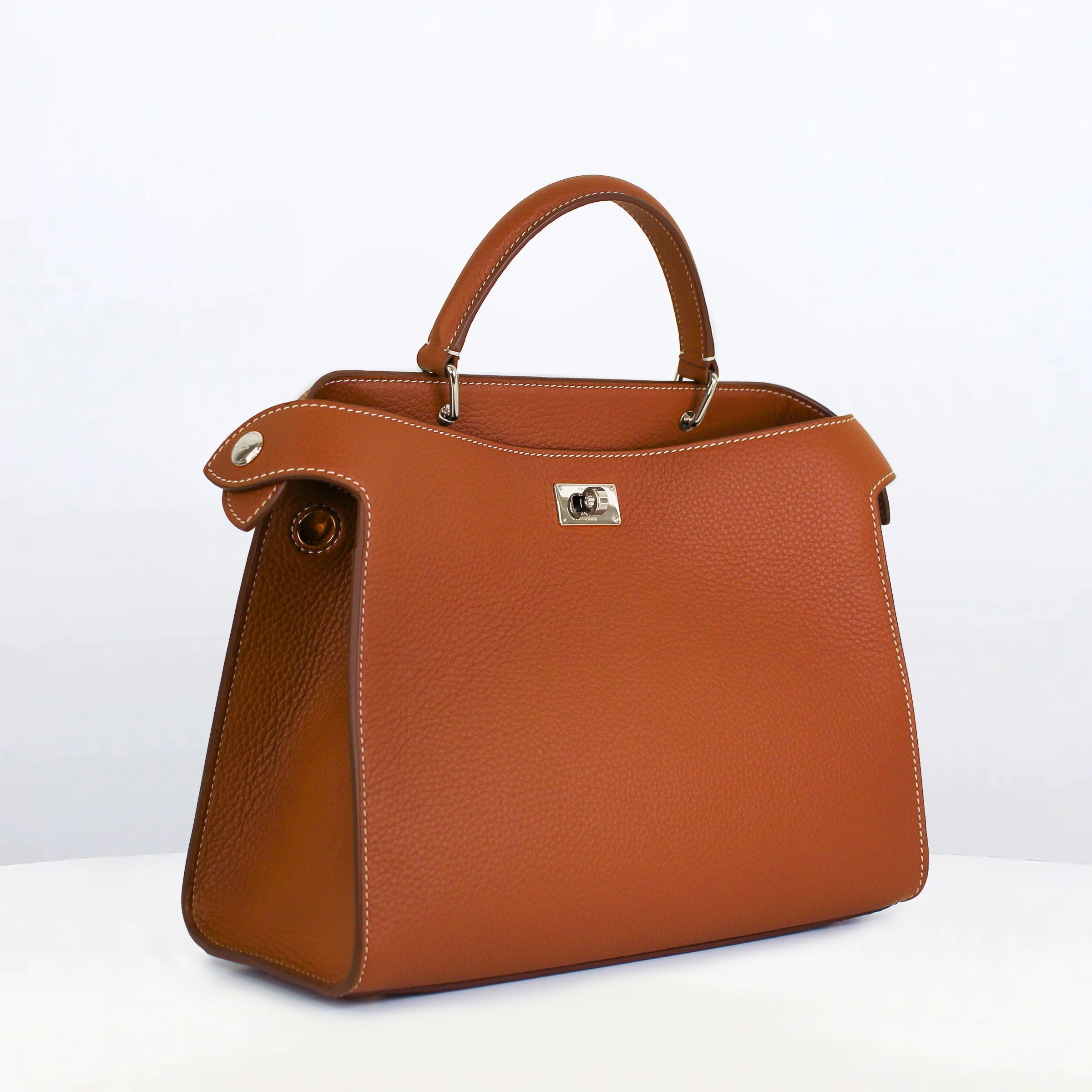 LEATHER HANDBAG LUTECE PM GOLD