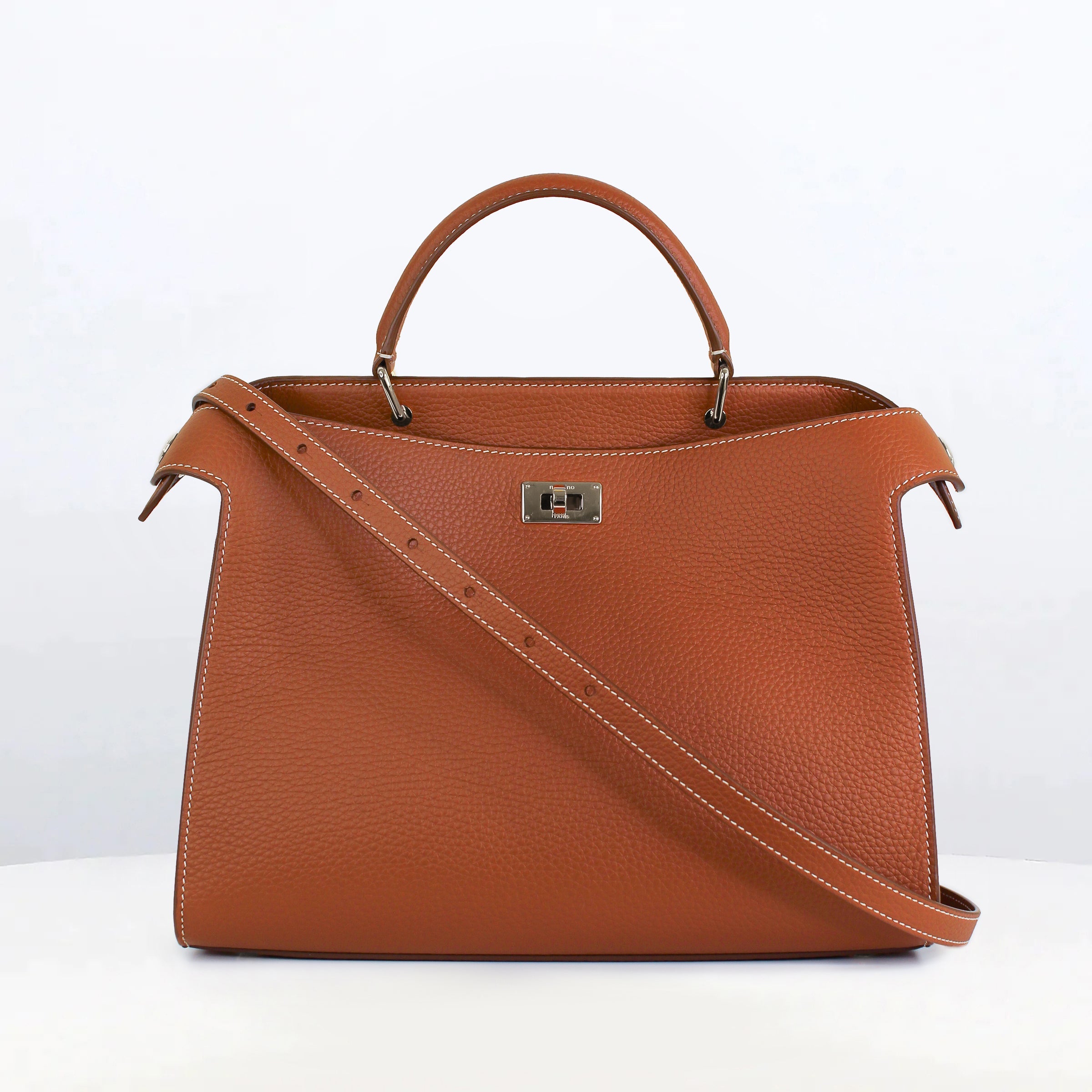 LEATHER HANDBAG LUTECE PM GOLD