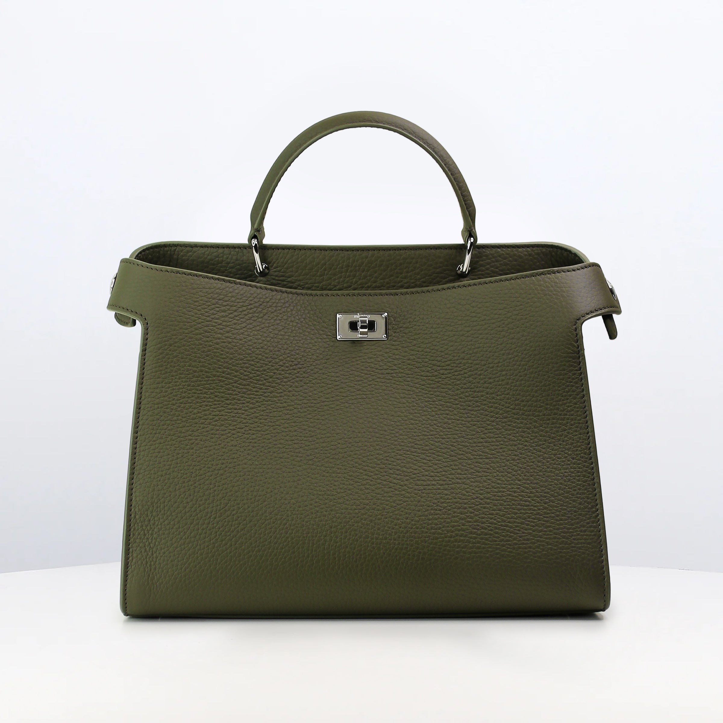 LEATHER HANDBAG LUTECE PM KHAKI