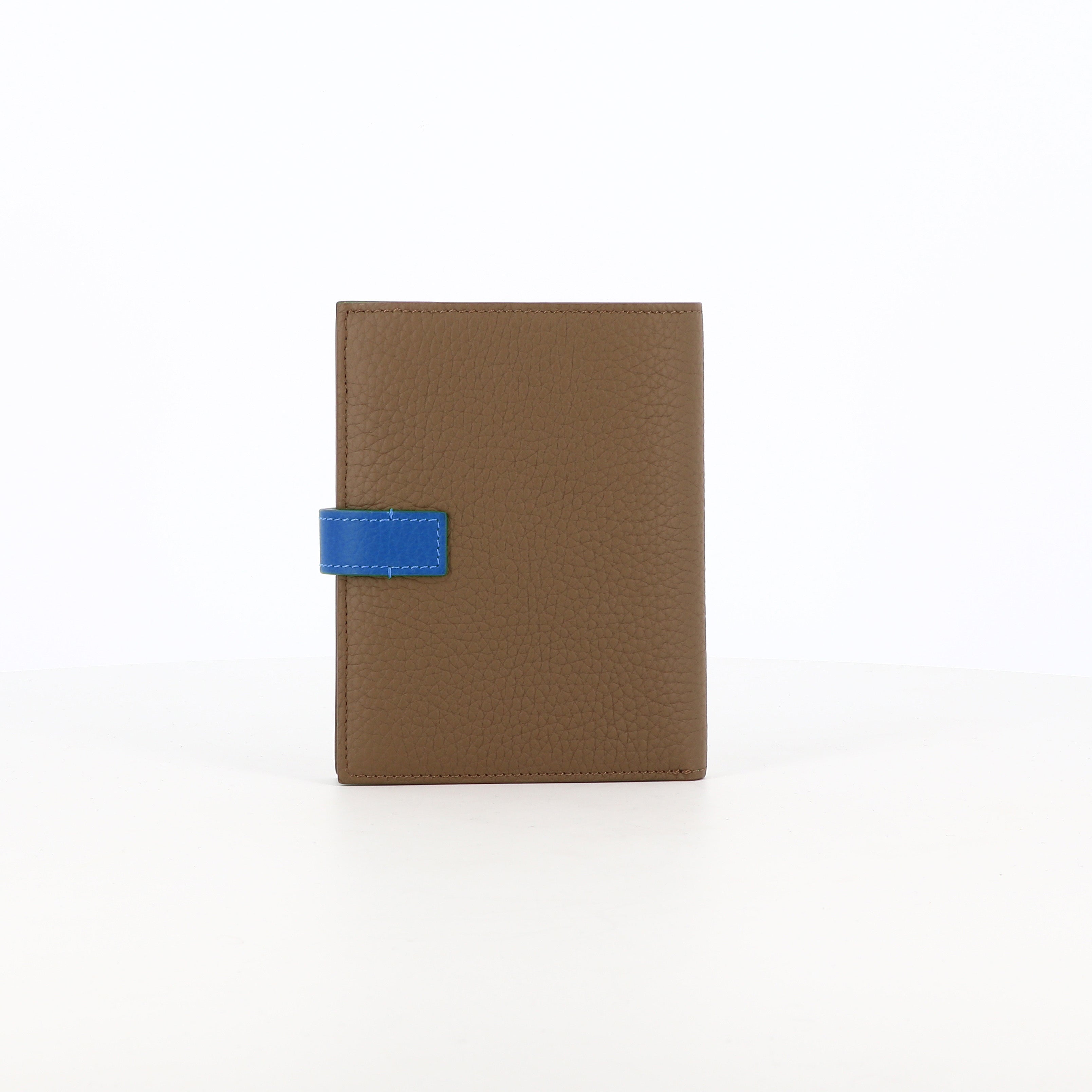 "Archive Event" LEATHER MEDIUM WALLET ETAUPE / TRANSAT BLUE