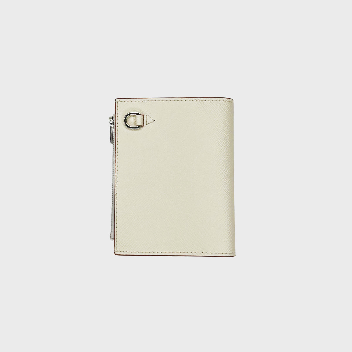 LEATHER BIFOLD ZIP WALLET IVORY