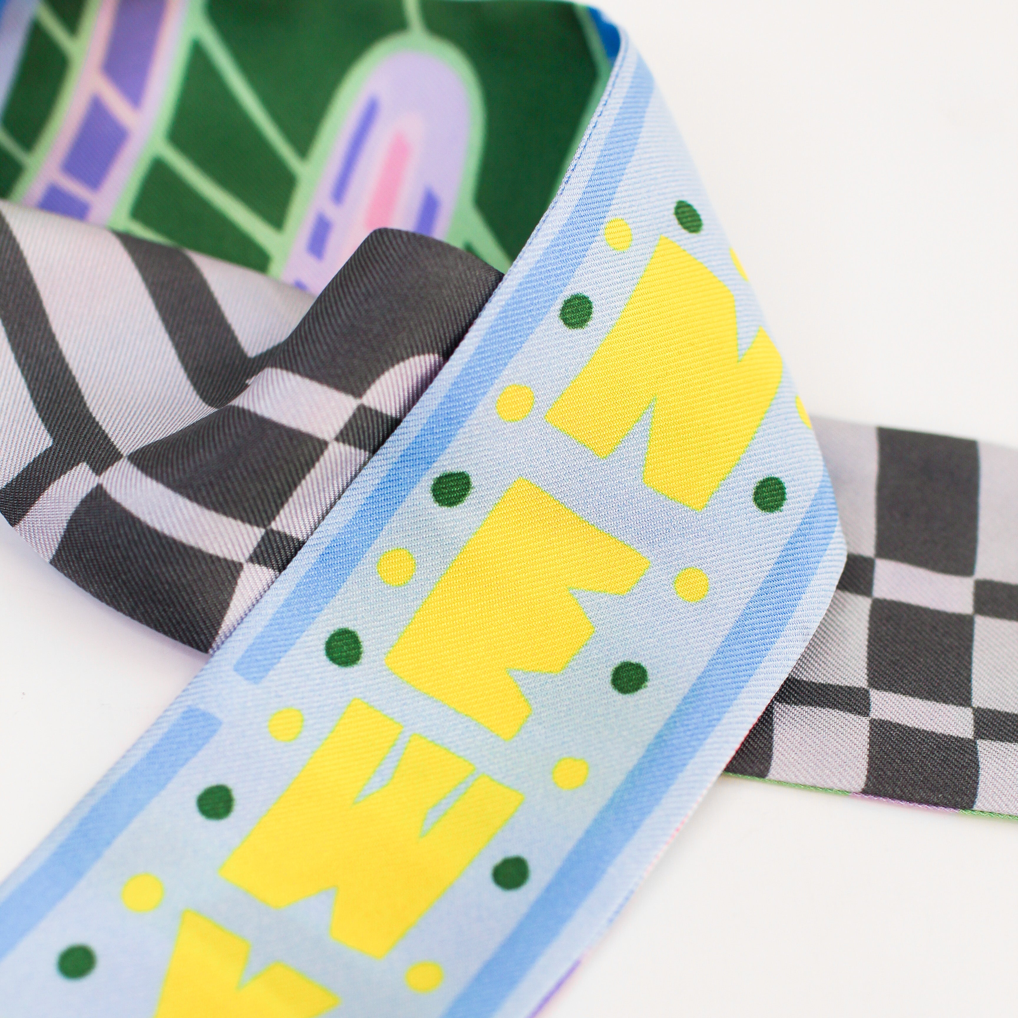 GIFT SET: PALAIS ROYAL MINI IVORY LEATHER HANDBAG & MICHII NEW YORK SILK SCARF