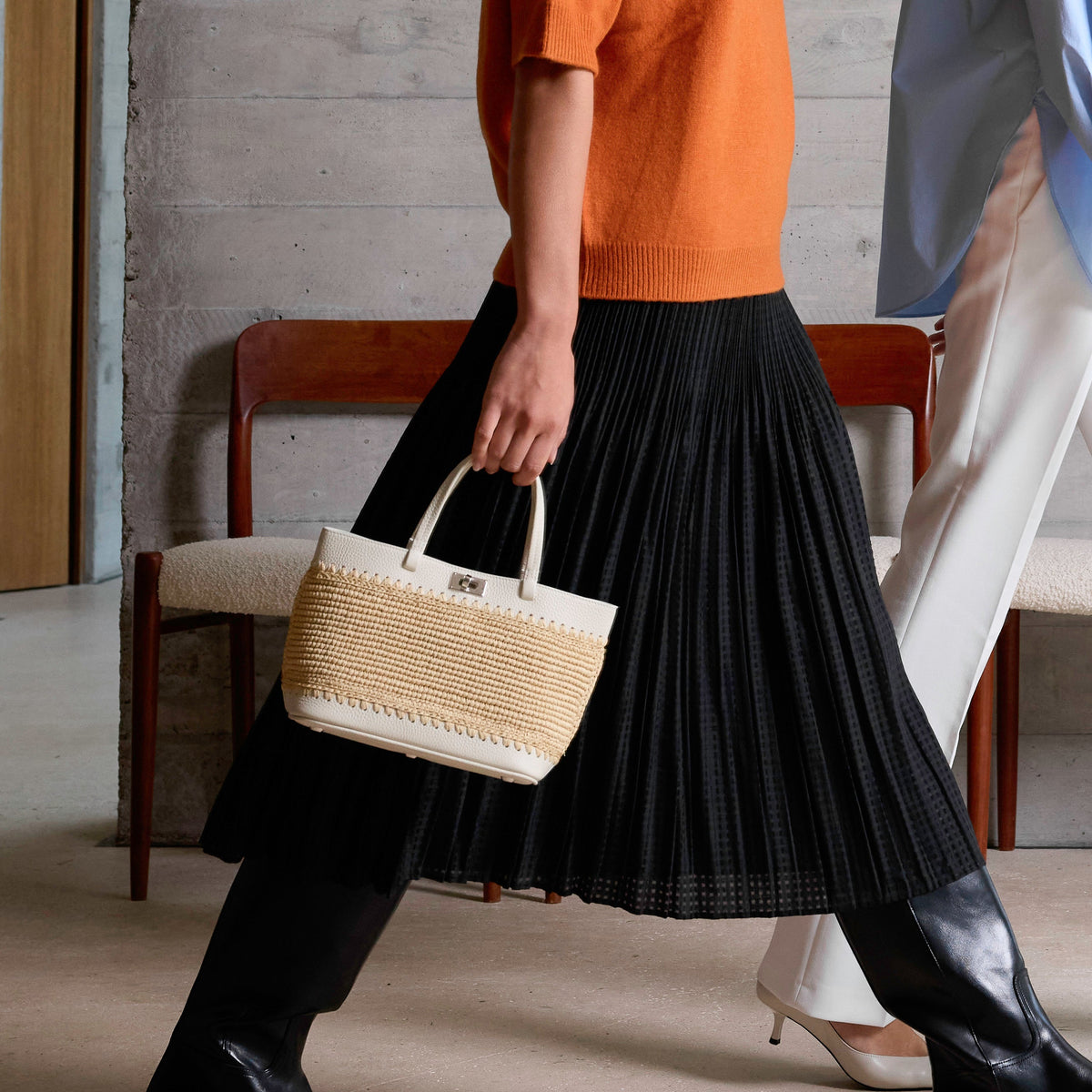RAFFIA TOTE SEINE20 IVORY
