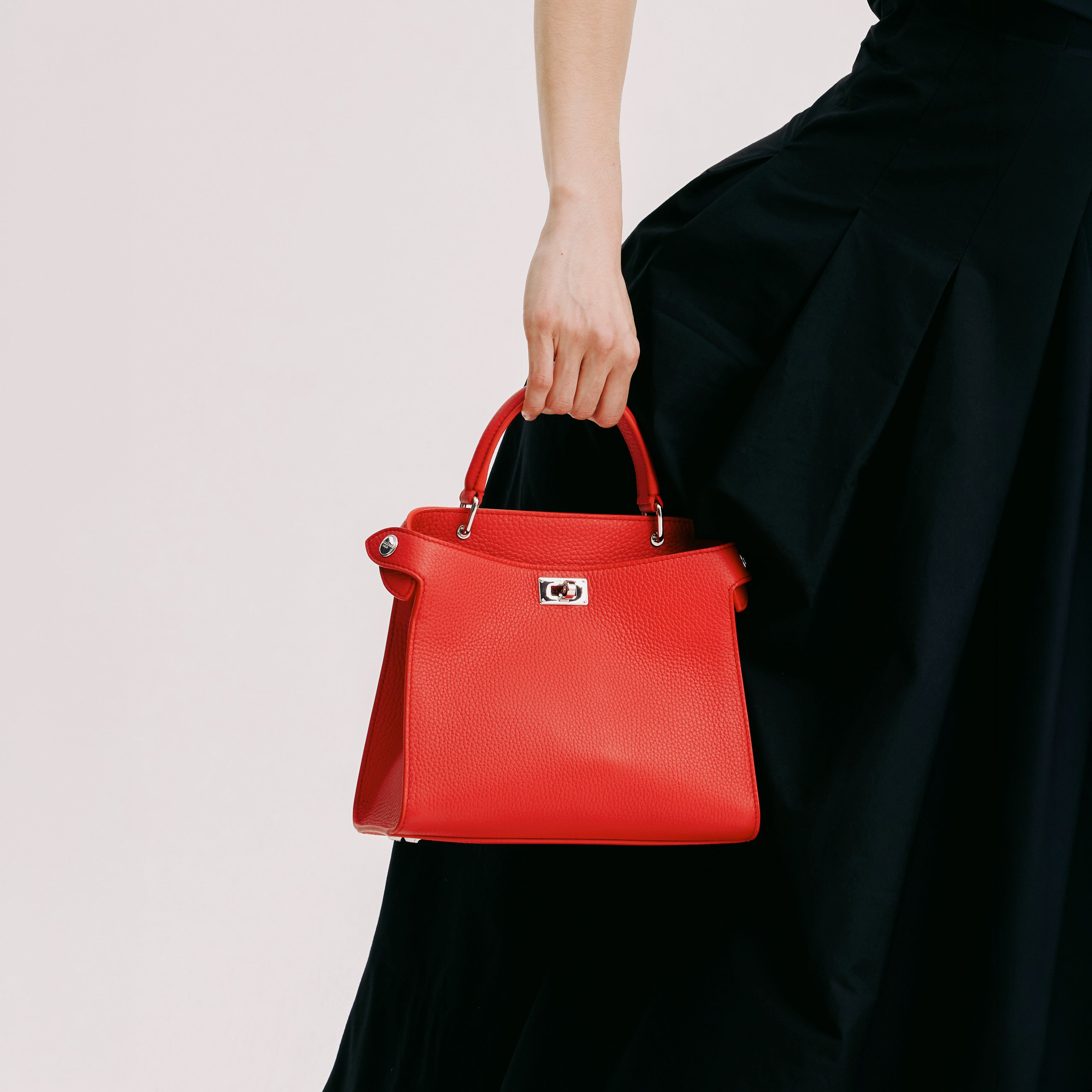 LEATHER HANDBAG LUTECE MINI GERANIUM