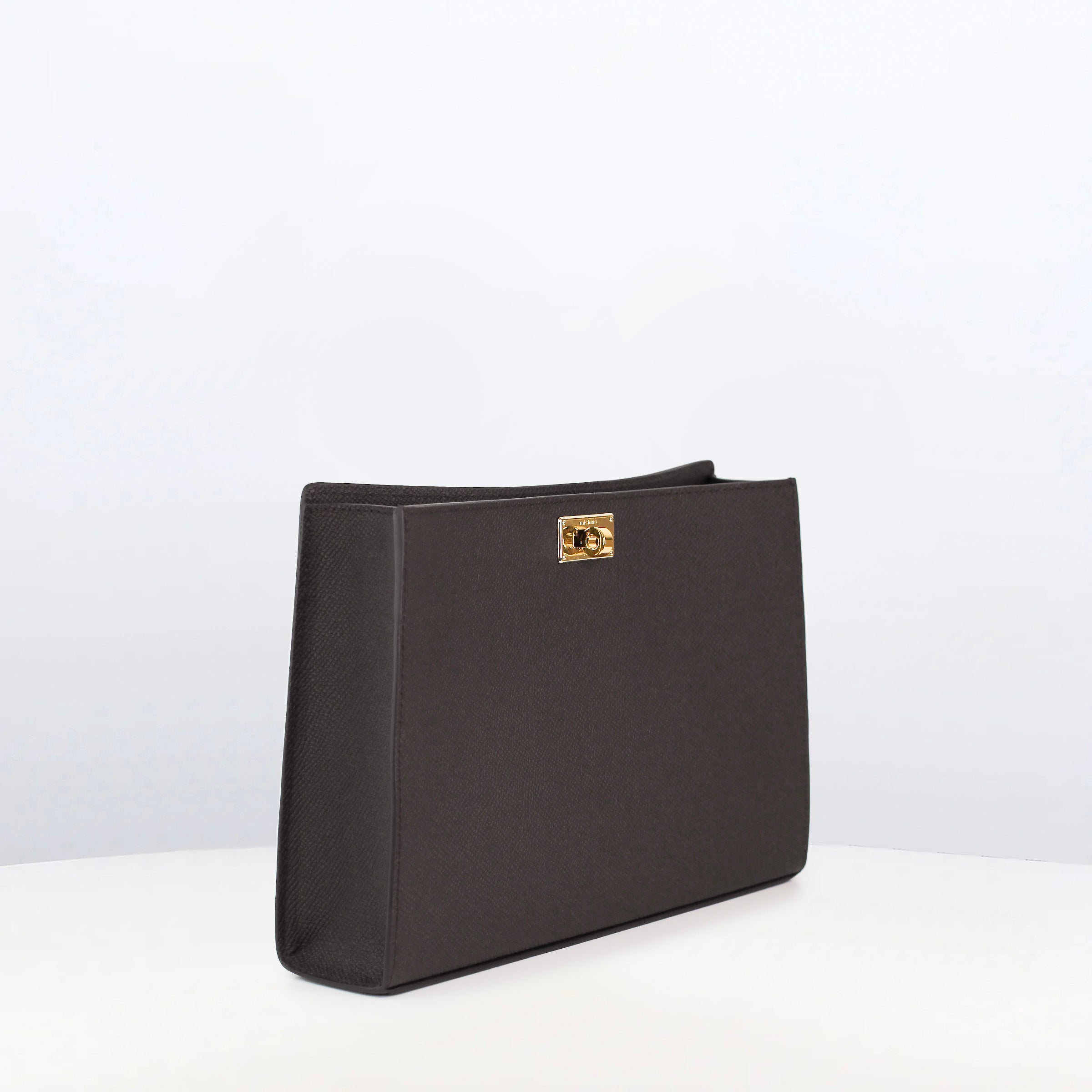 LEATHER POCHETTE MONTAIGNE CHARCOAL GREY