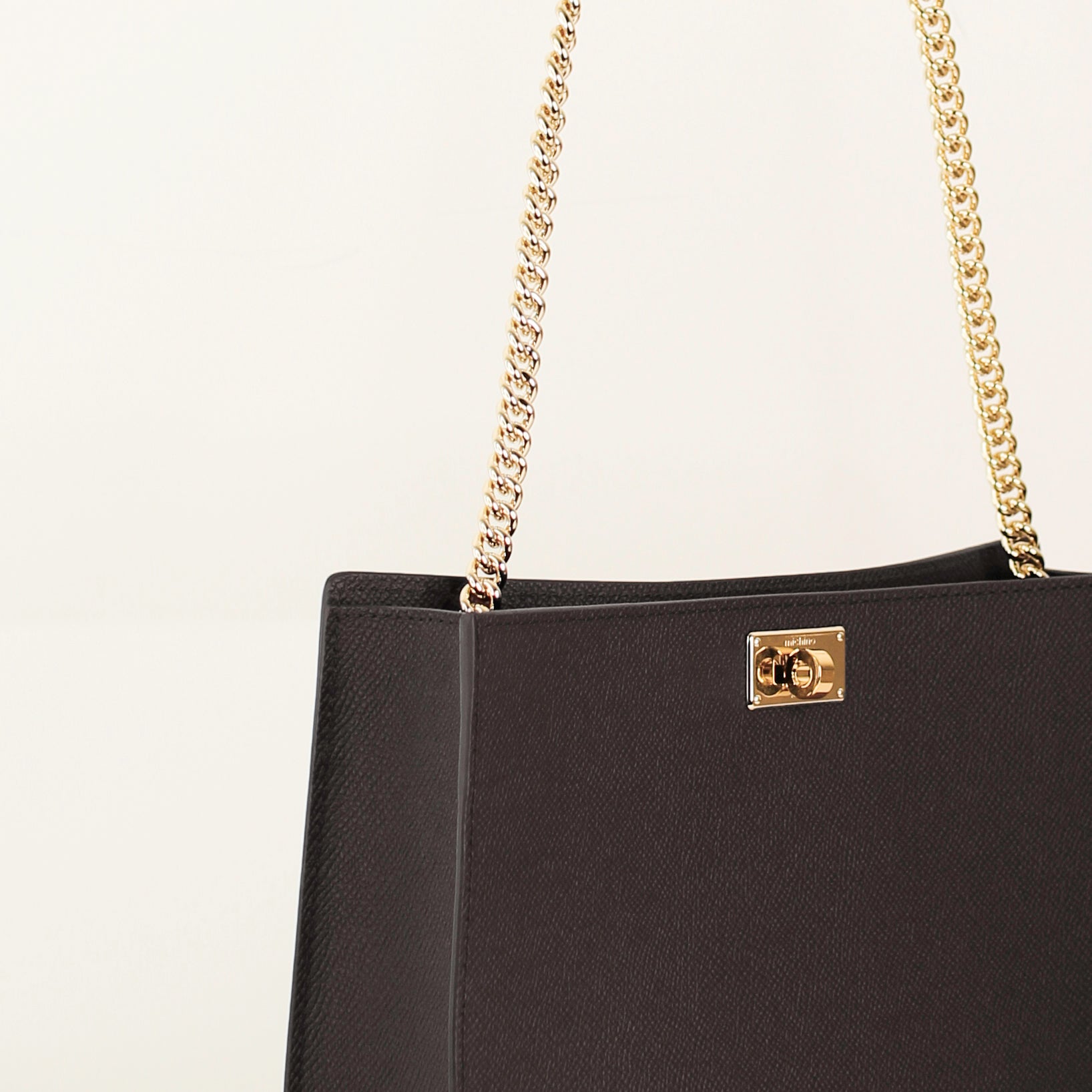 LEATHER POCHETTE MONTAIGNE CHARCOAL GREY