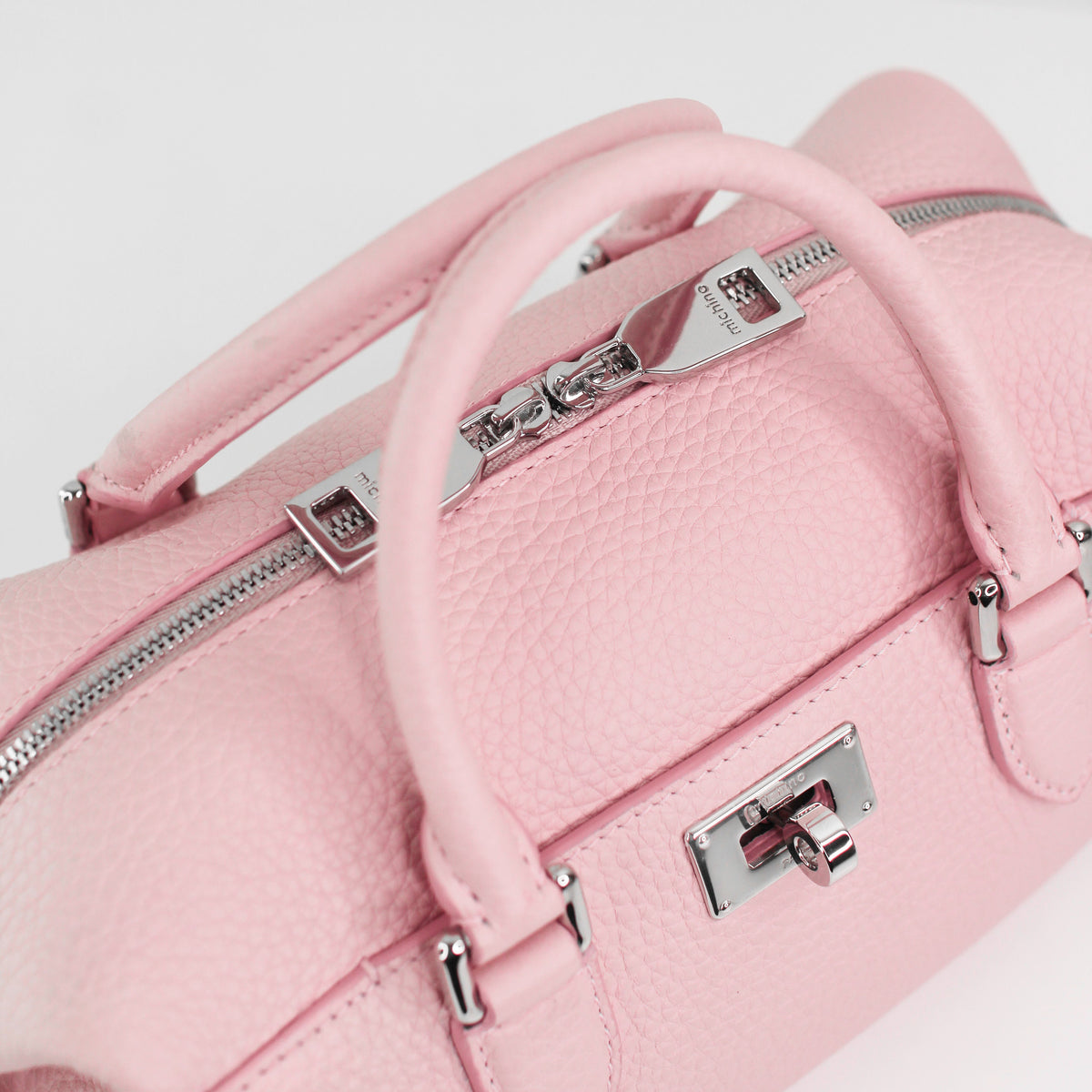 DUFFLE LEATHER BAG MONTPARNASSE NANO LIGHT PINK