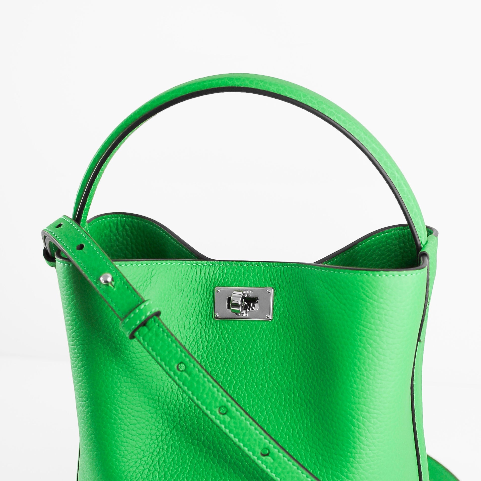 LEATHER BUCKET BAG ODEON MINI BAMBOO