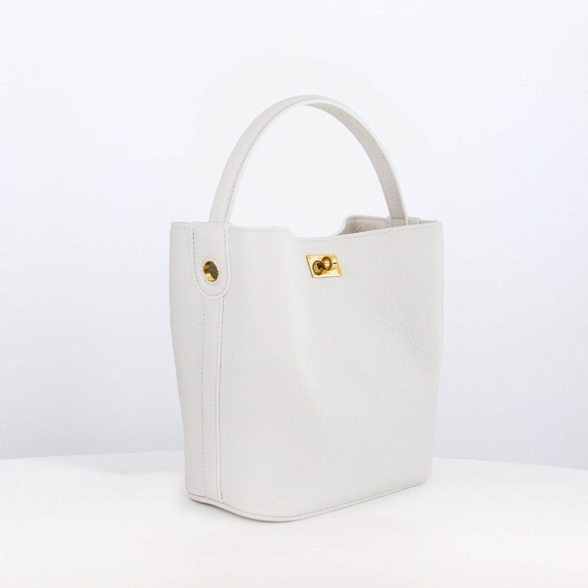 LEATHER BUCKET BAG ODEON MINI CRAIE GOLD HARDWARE