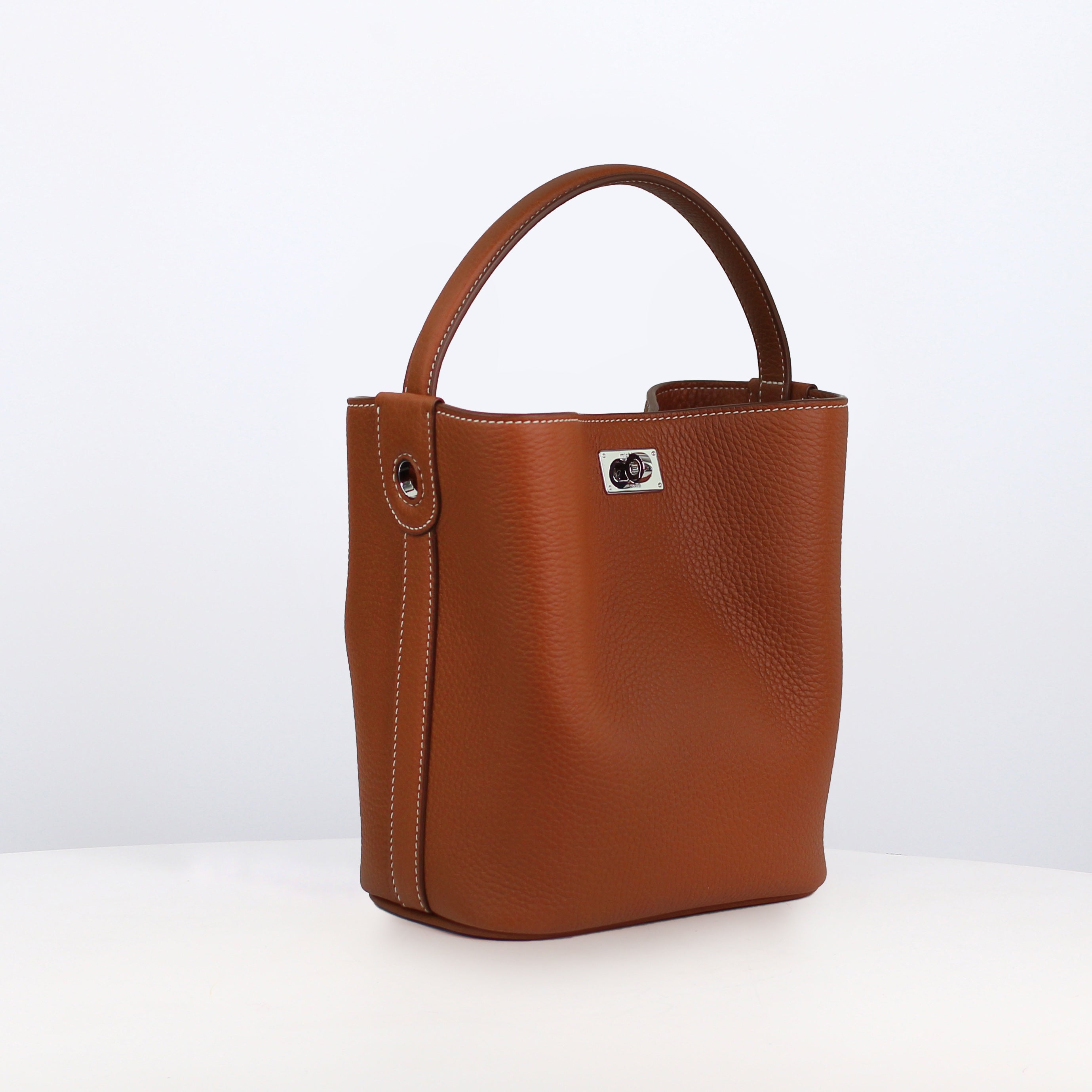 LEATHER BUCKET BAG ODEON MINI GOLD