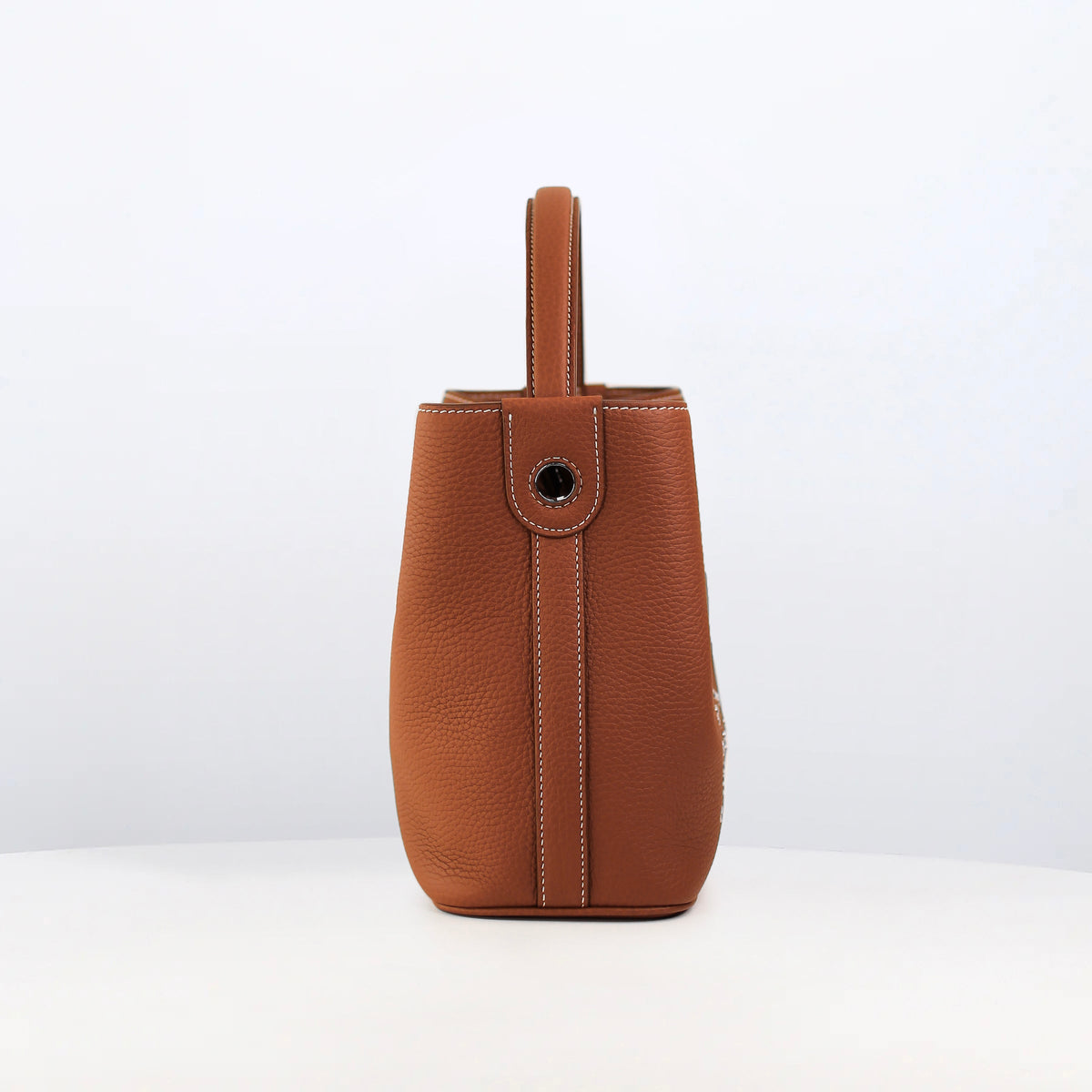 LEATHER BUCKET BAG ODEON MINI GOLD HOPE