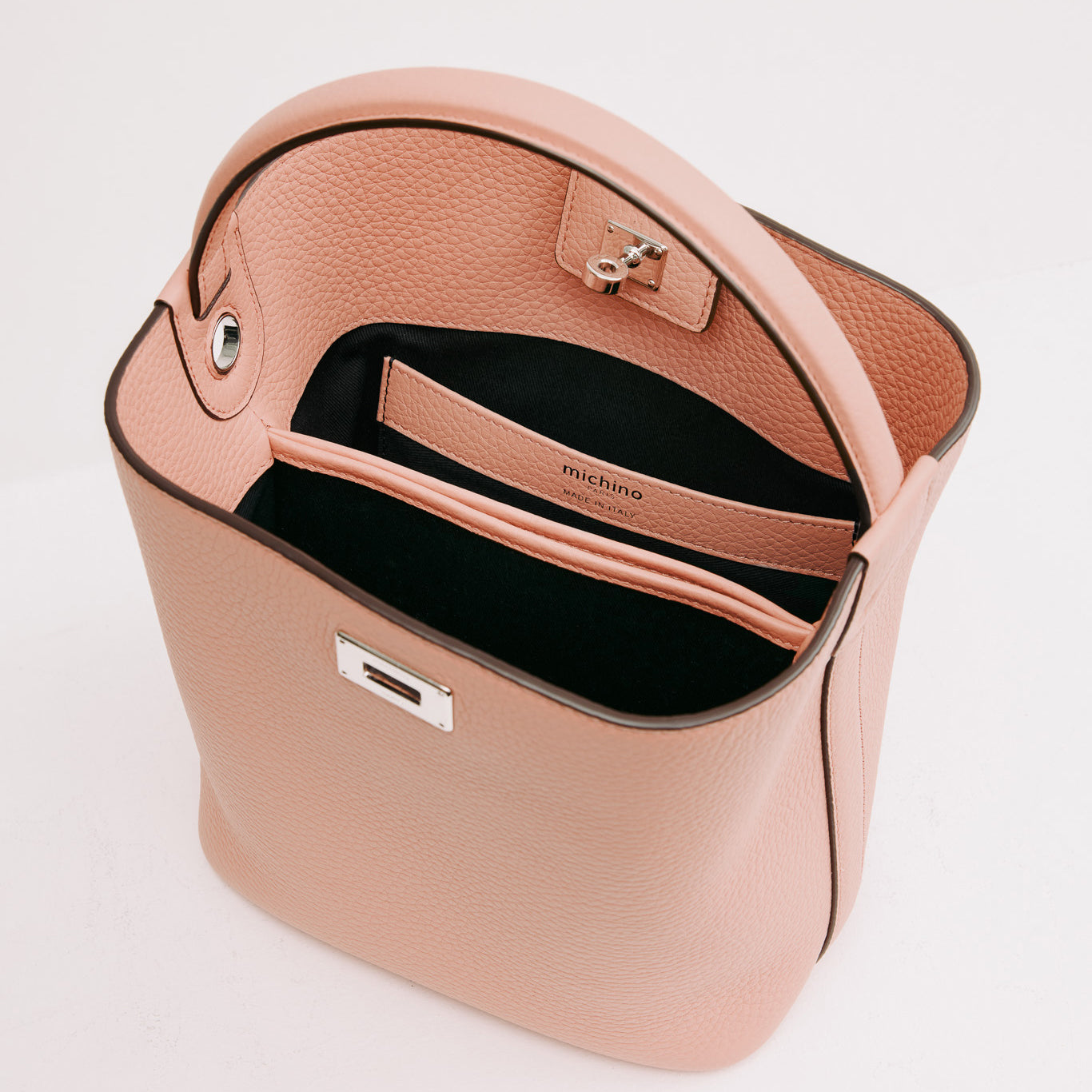 LEATHER BUCKET BAG ODEON MINI TERRACOTTA