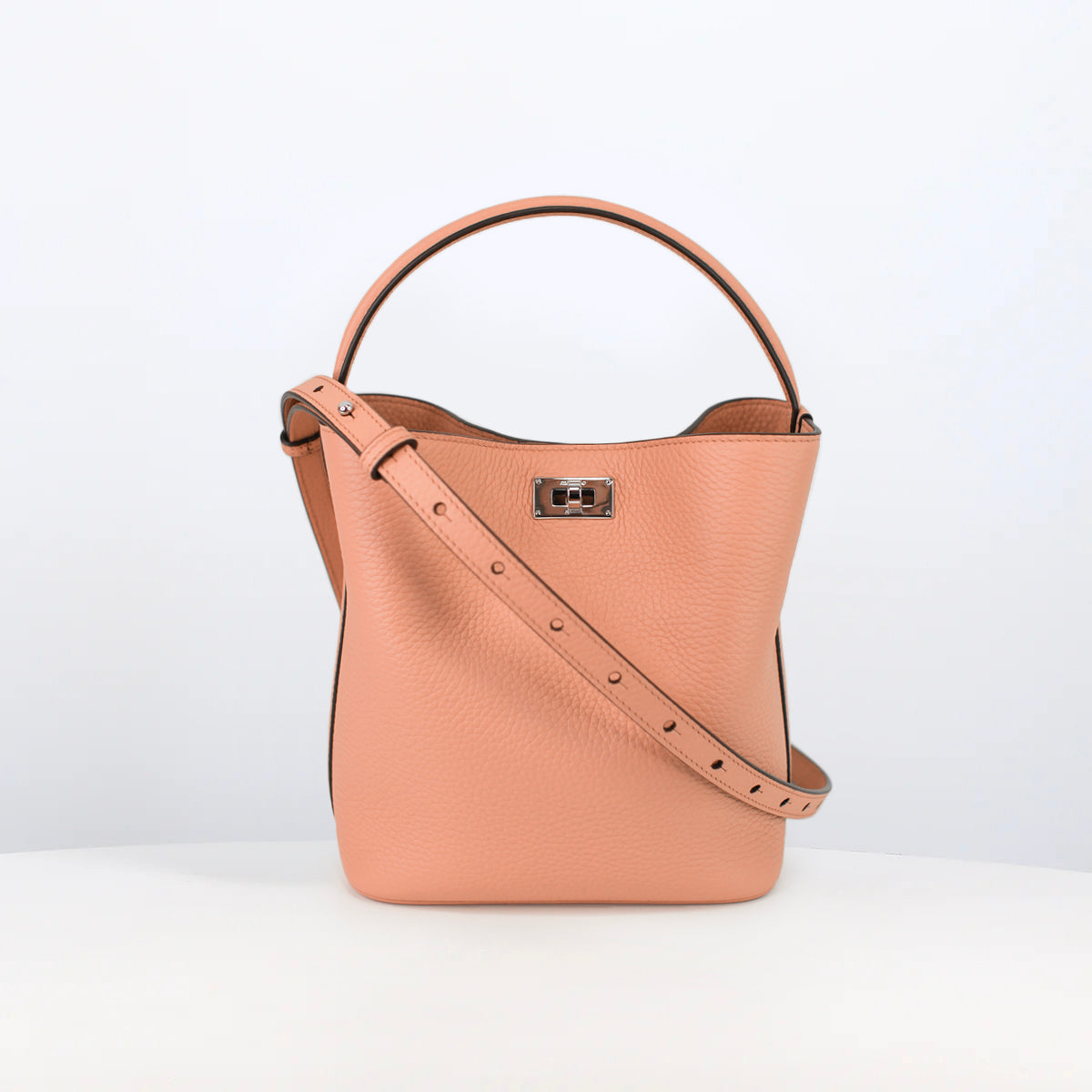 LEATHER BUCKET BAG ODEON MINI TERRACOTTA