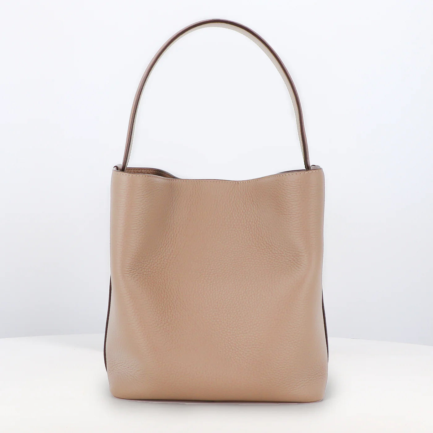 LEATHER BUCKET BAG ODEON PM TOURTERELLE