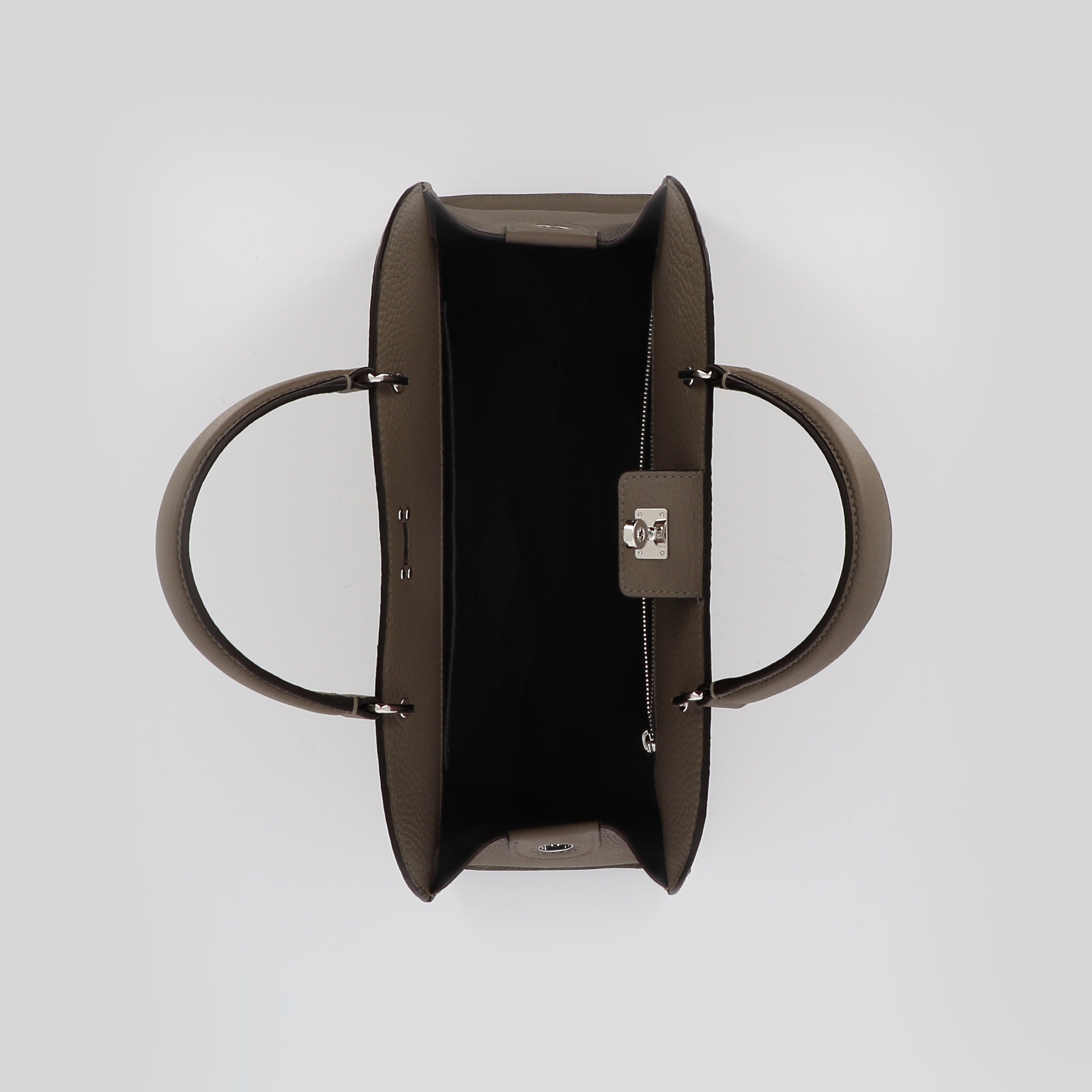 LEATHER HANDBAG OPERA PM TAUPE