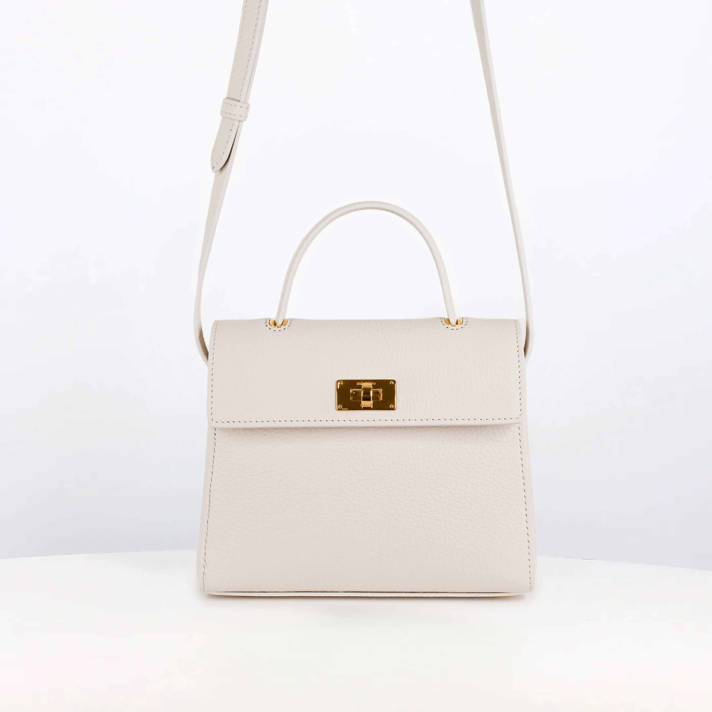 LEATHER HANDBAG PALAIS ROYAL MINI IVORY