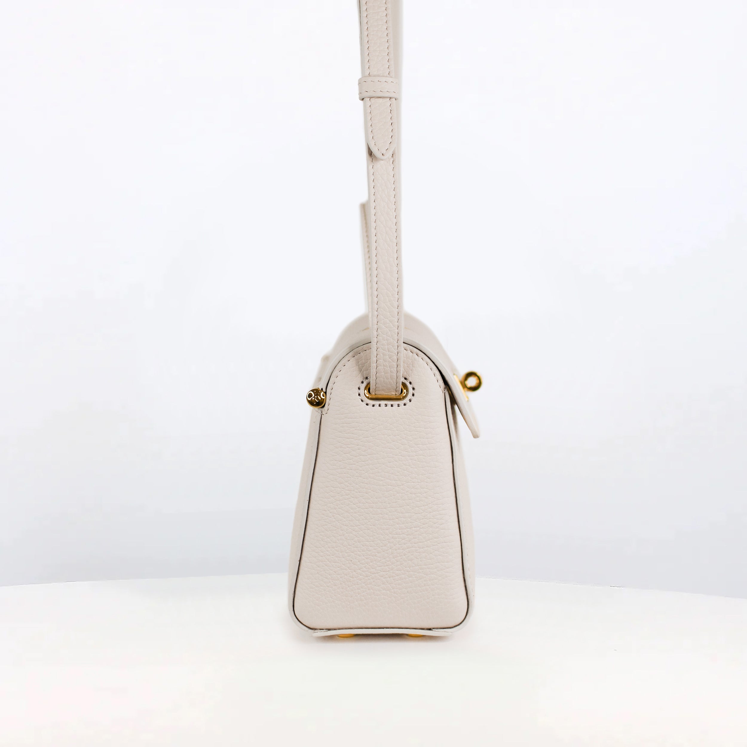 GIFT SET: PALAIS ROYAL MINI IVORY LEATHER HANDBAG & MICHII NEW YORK SILK SCARF