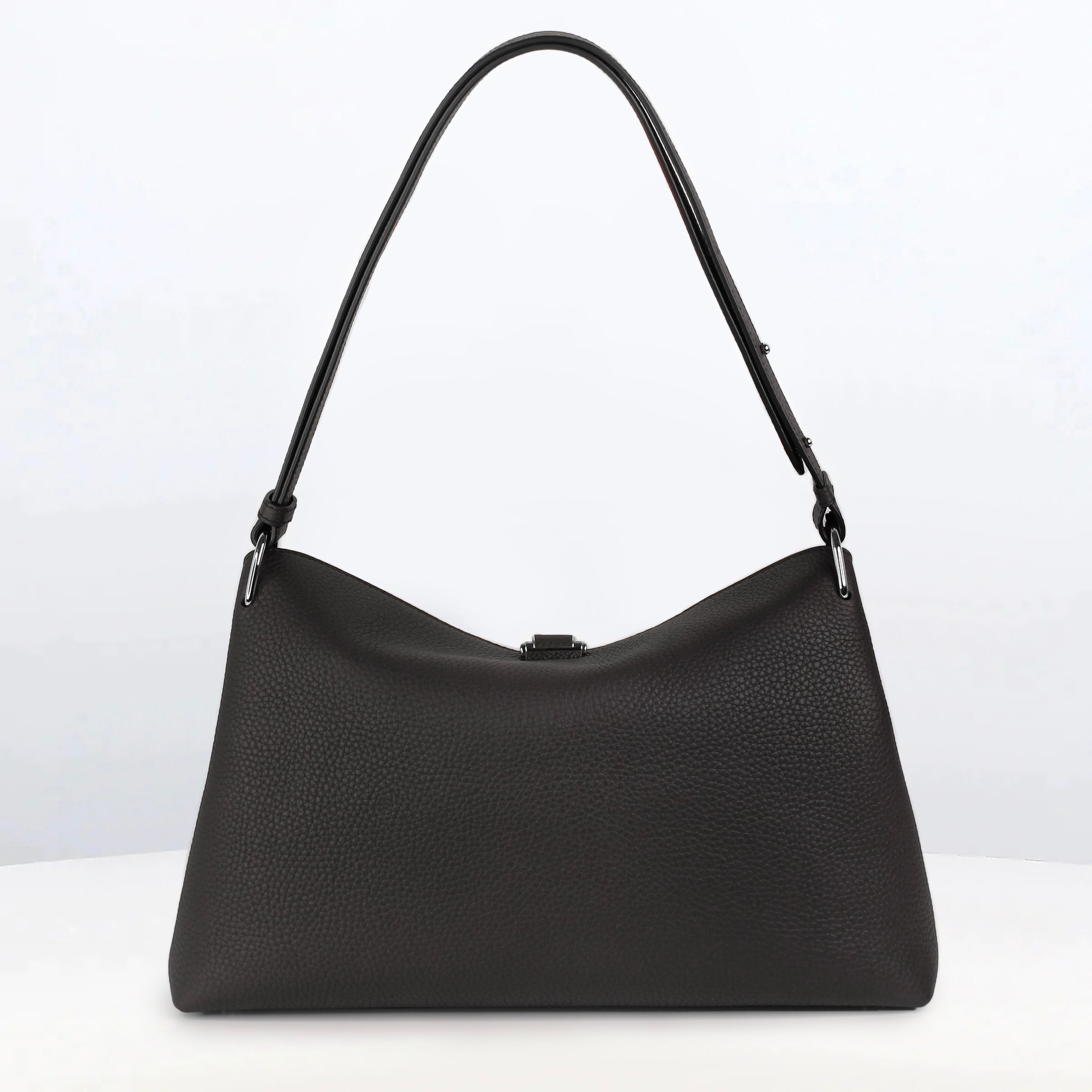 LEATHER HANDBAG PASSY PM BLACK