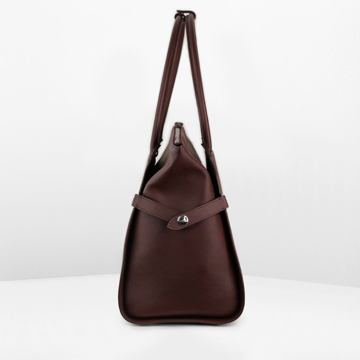 LEATHER HANDBAG SEPTIEME MM PRUNE