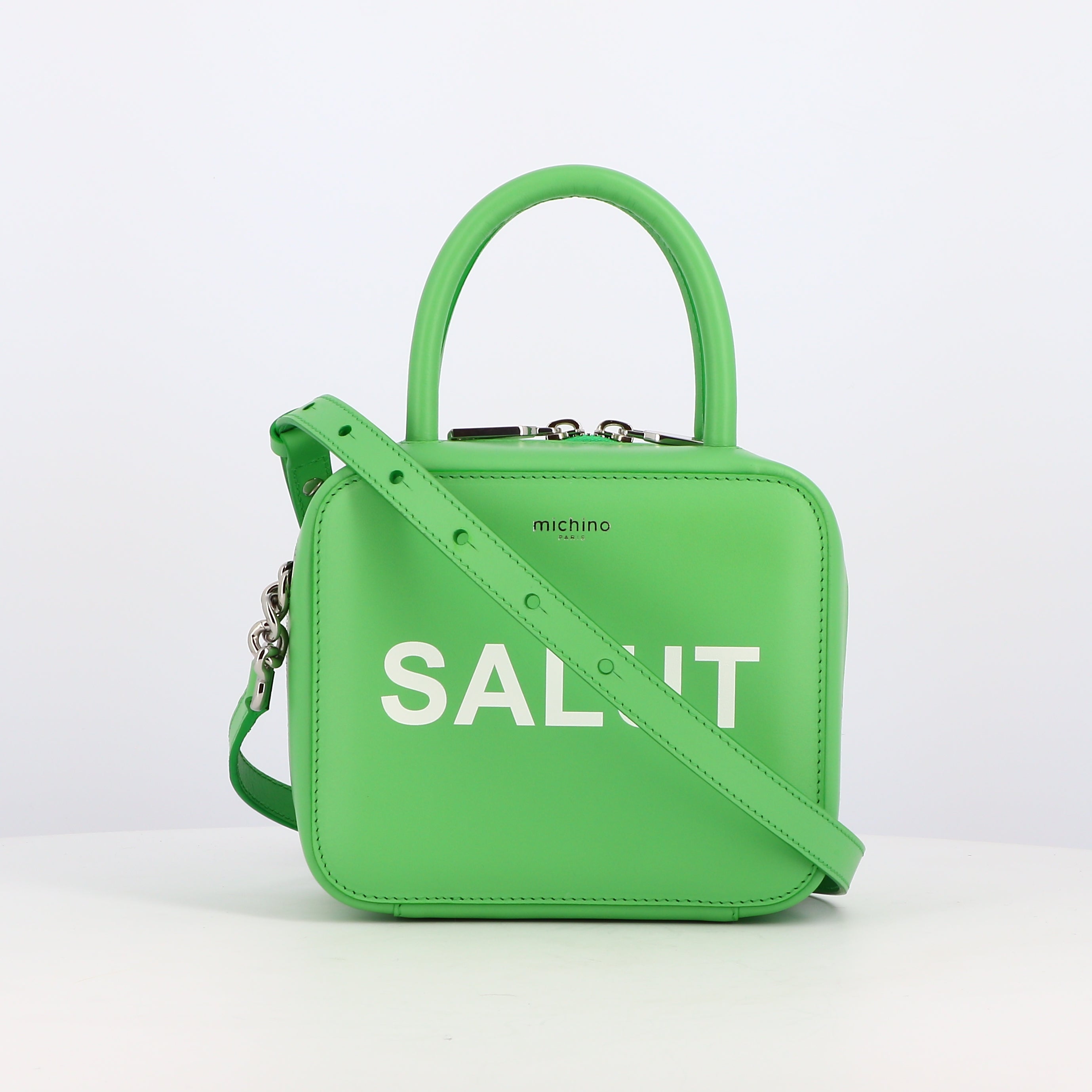 "Archive Event" LEATHER HANDBAG PIGALLE SALUT MINI ALMOND GREEN