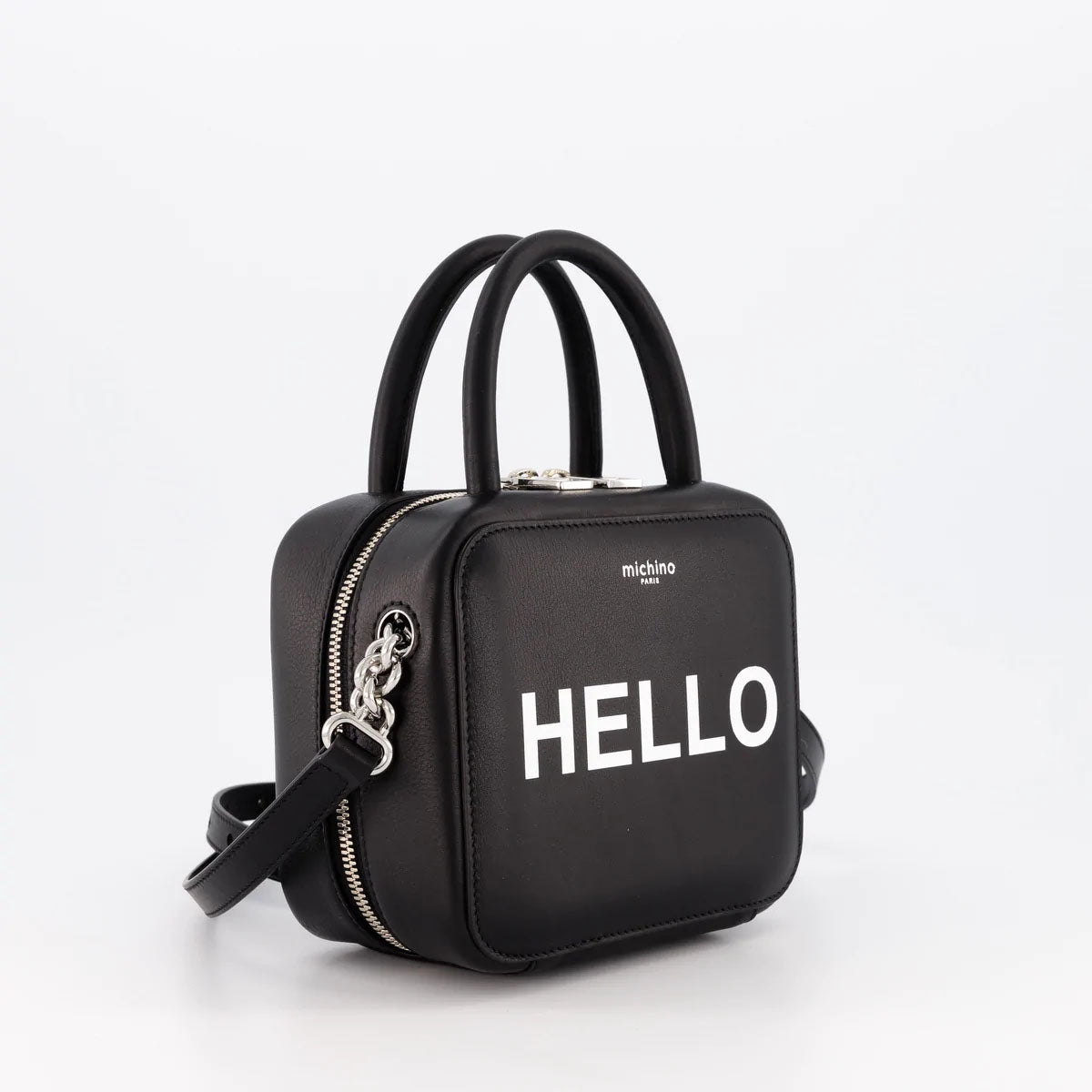 "Archive Event" LEATHER HANDBAG PIGALLE MINI BLACK HELLO