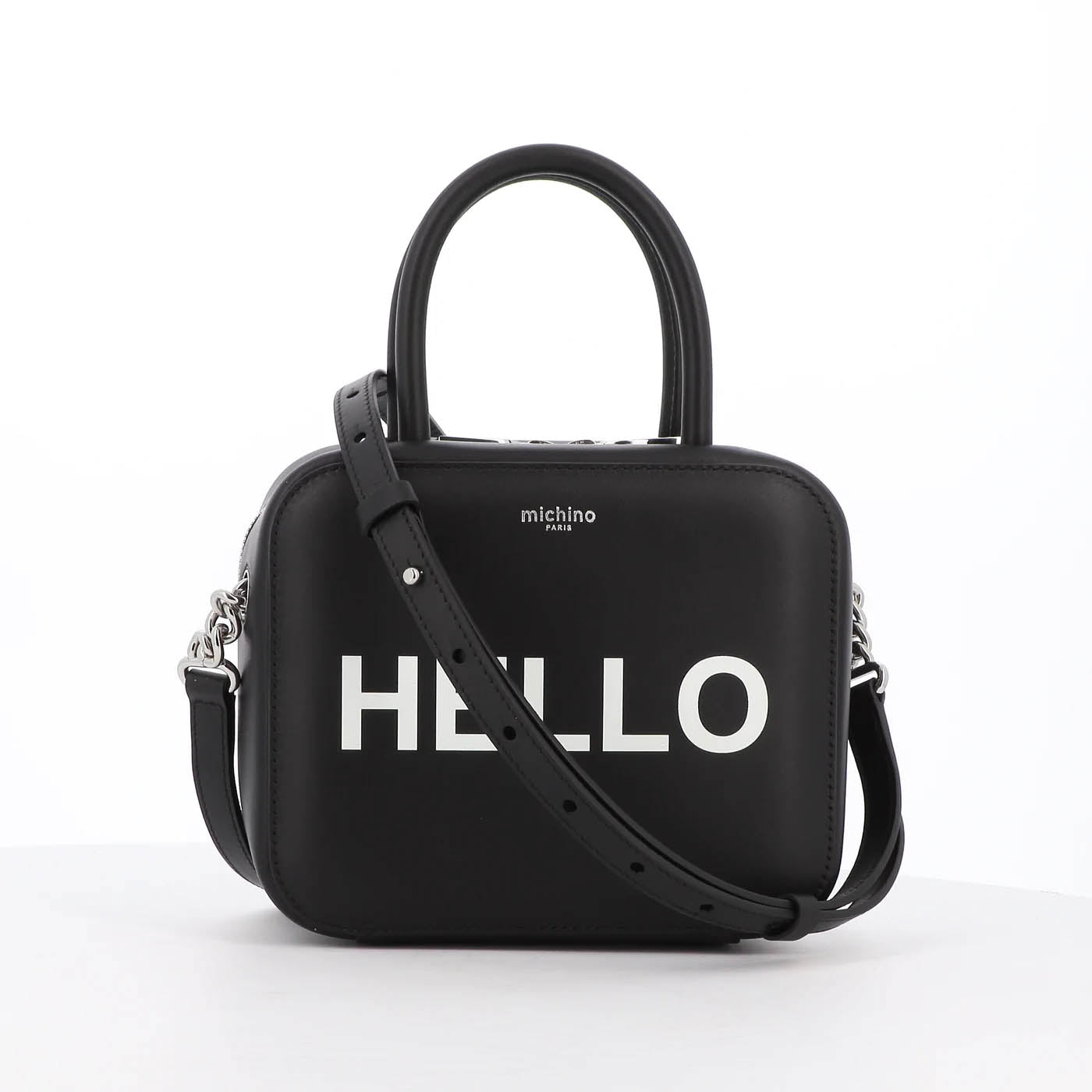 "Archive Event" LEATHER HANDBAG PIGALLE PM HELLO BLACK