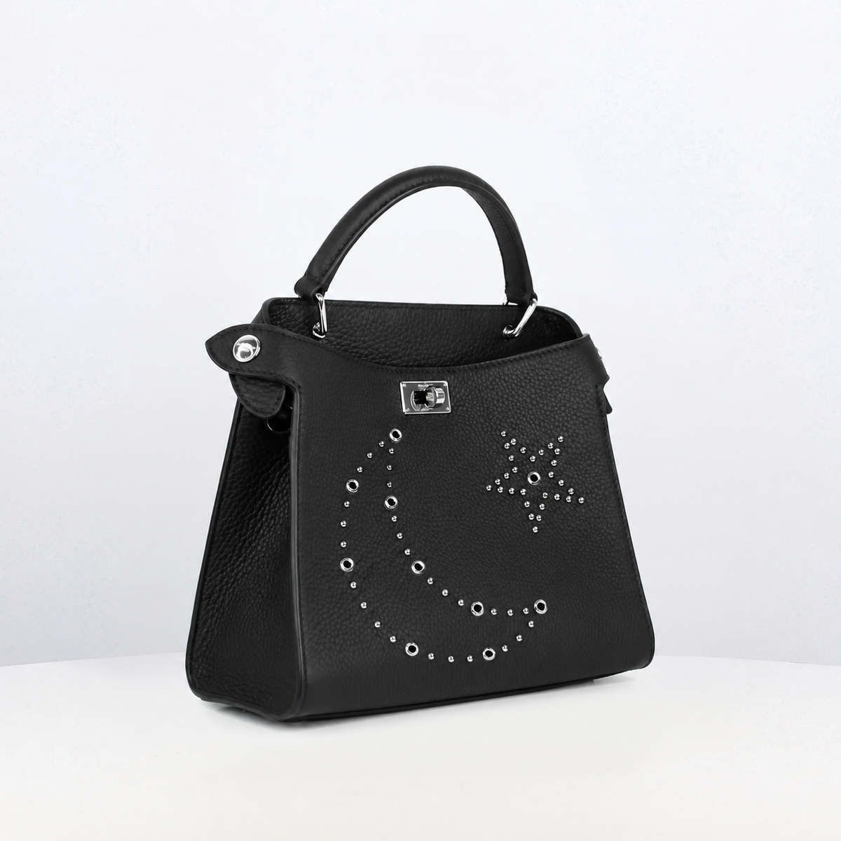 LEATHER HANDBAG LUTECE MINI BLACK HARMONY