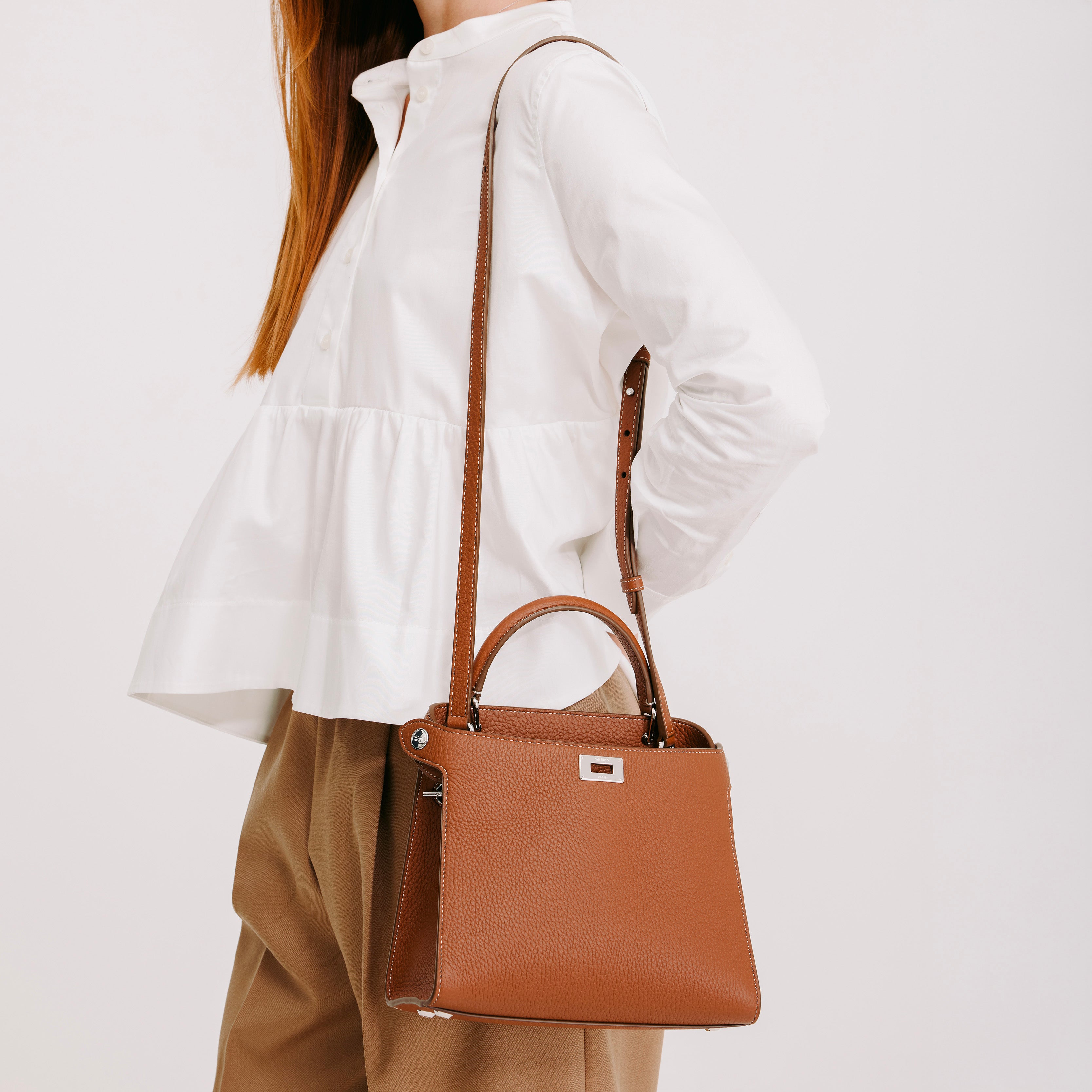 LEATHER HANDBAG LUTECE MINI GOLD