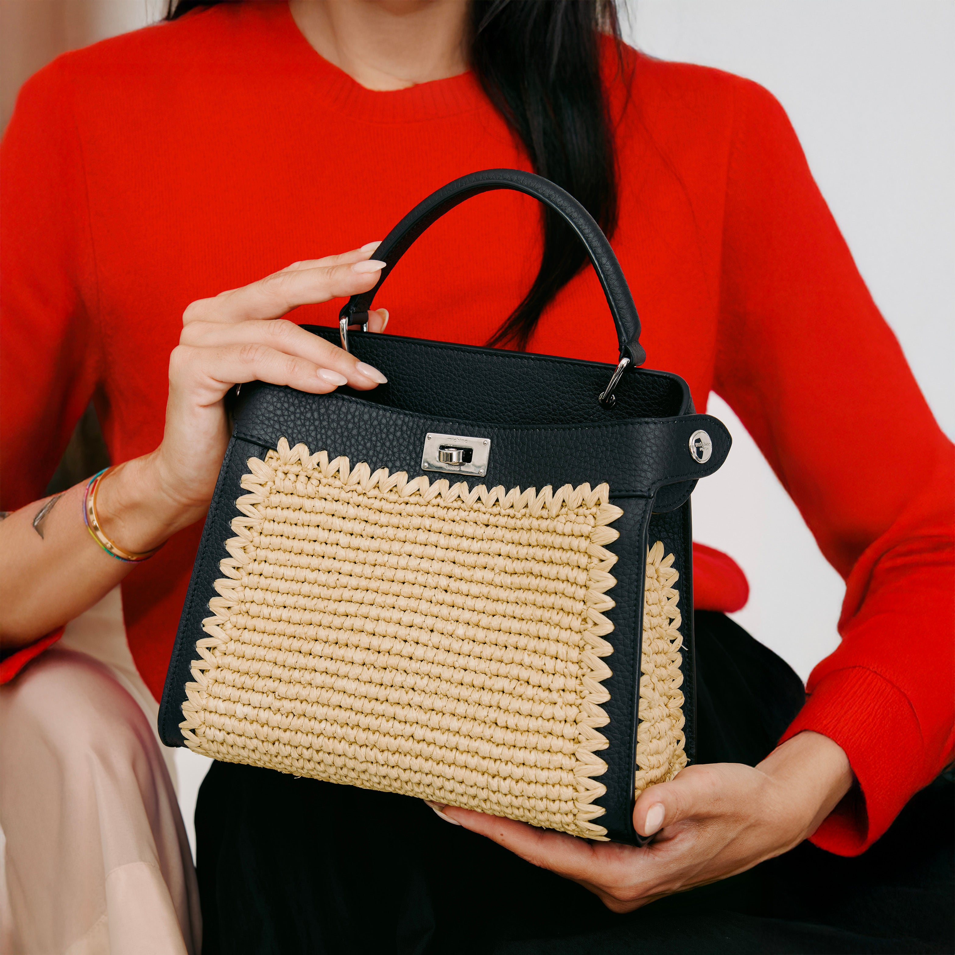 Lutece Mini Raffia Black Natural