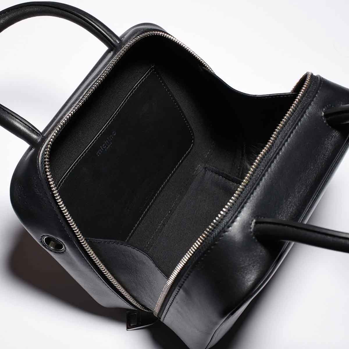 "Archive Event" LEATHER HANDBAG PIGALLE MINI BLACK HELLO