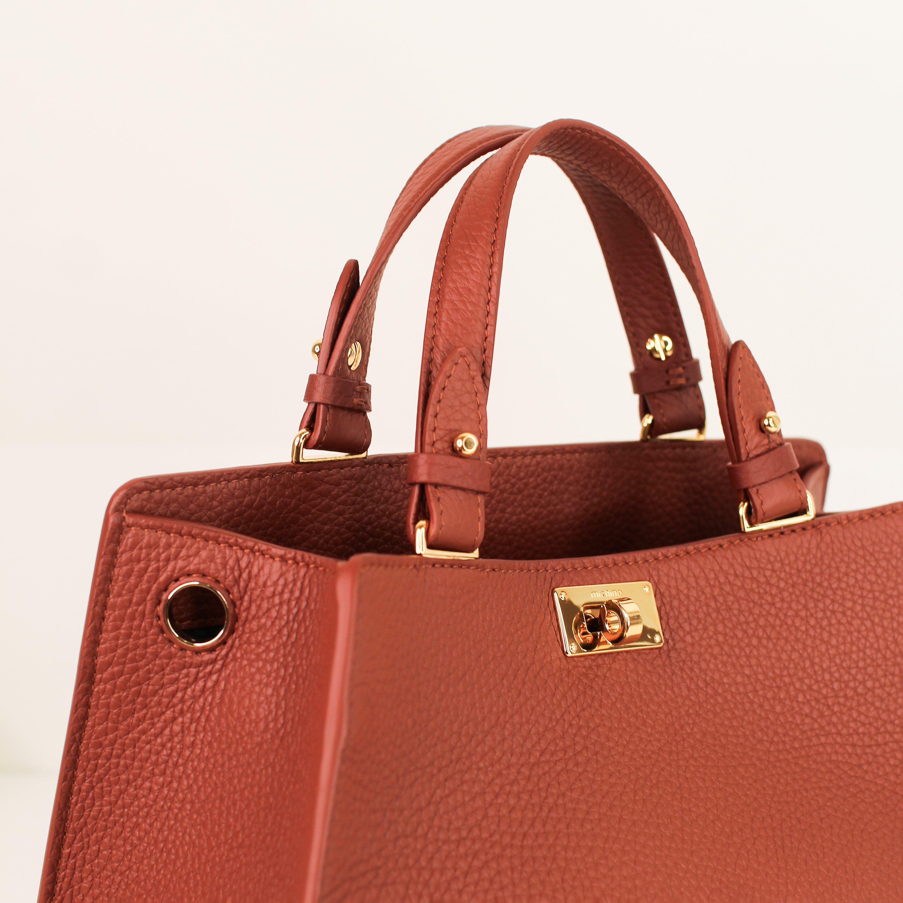 LEATHER HANDBAG TROCADERO MINI BRICK RED