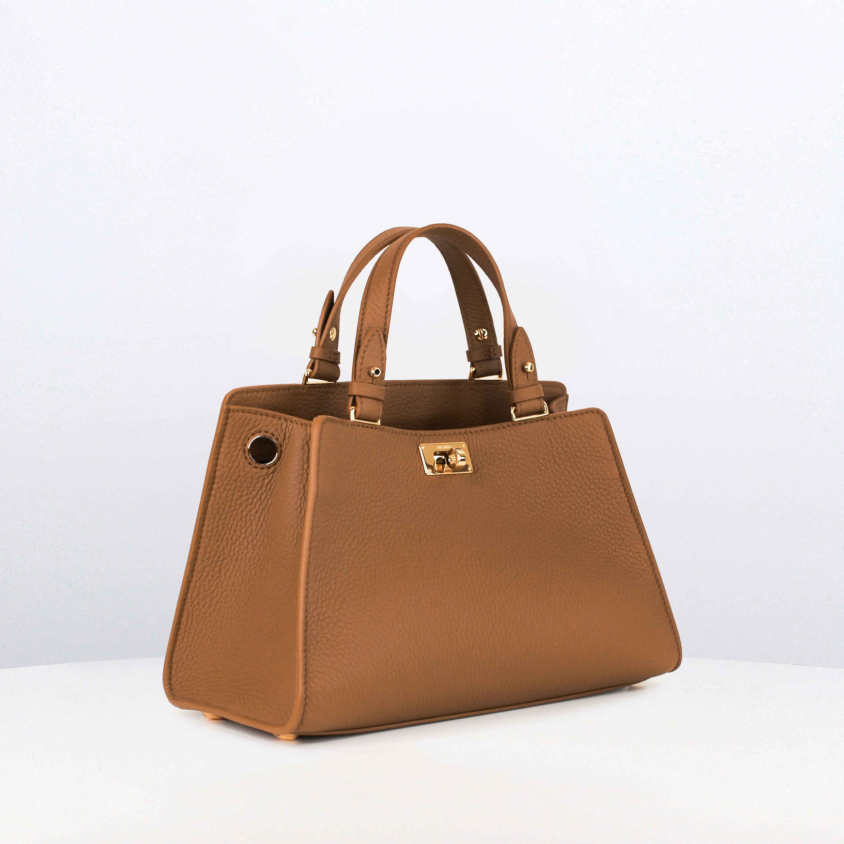LEATHER HANDBAG TROCADERO MINI CHESTNUT