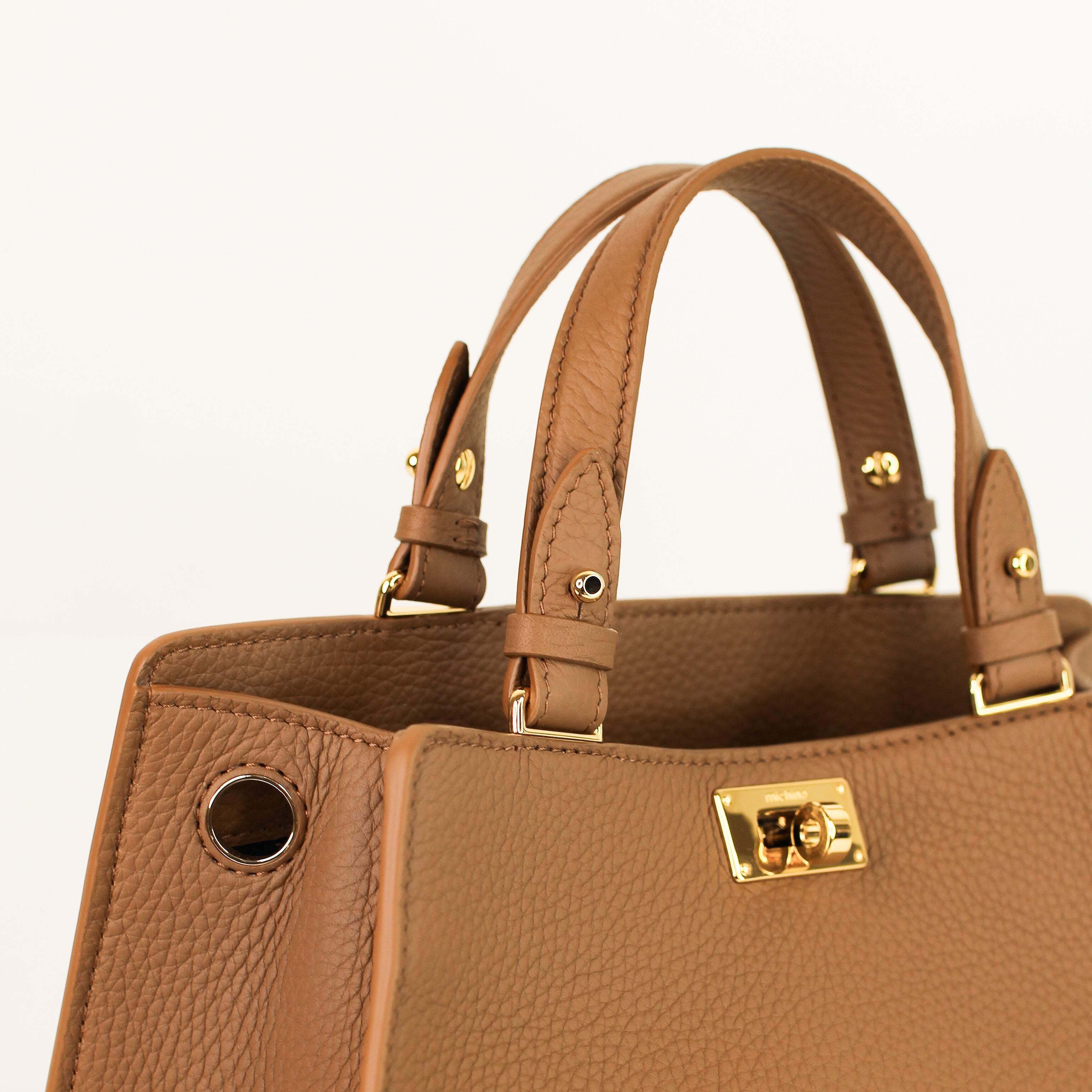 LEATHER HANDBAG TROCADERO MINI CHESTNUT