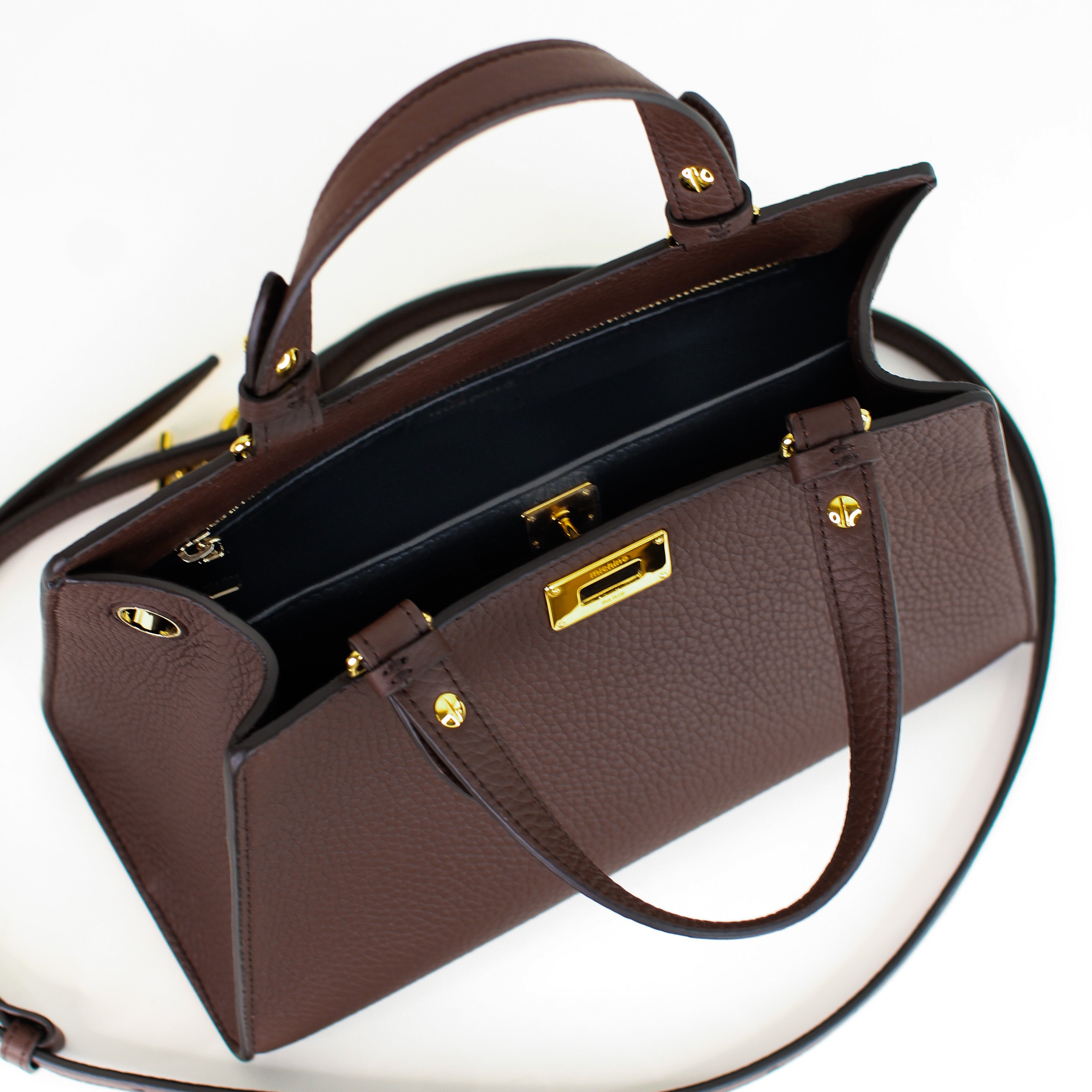 LEATHER HANDBAG TROCADERO MINI PRUNE