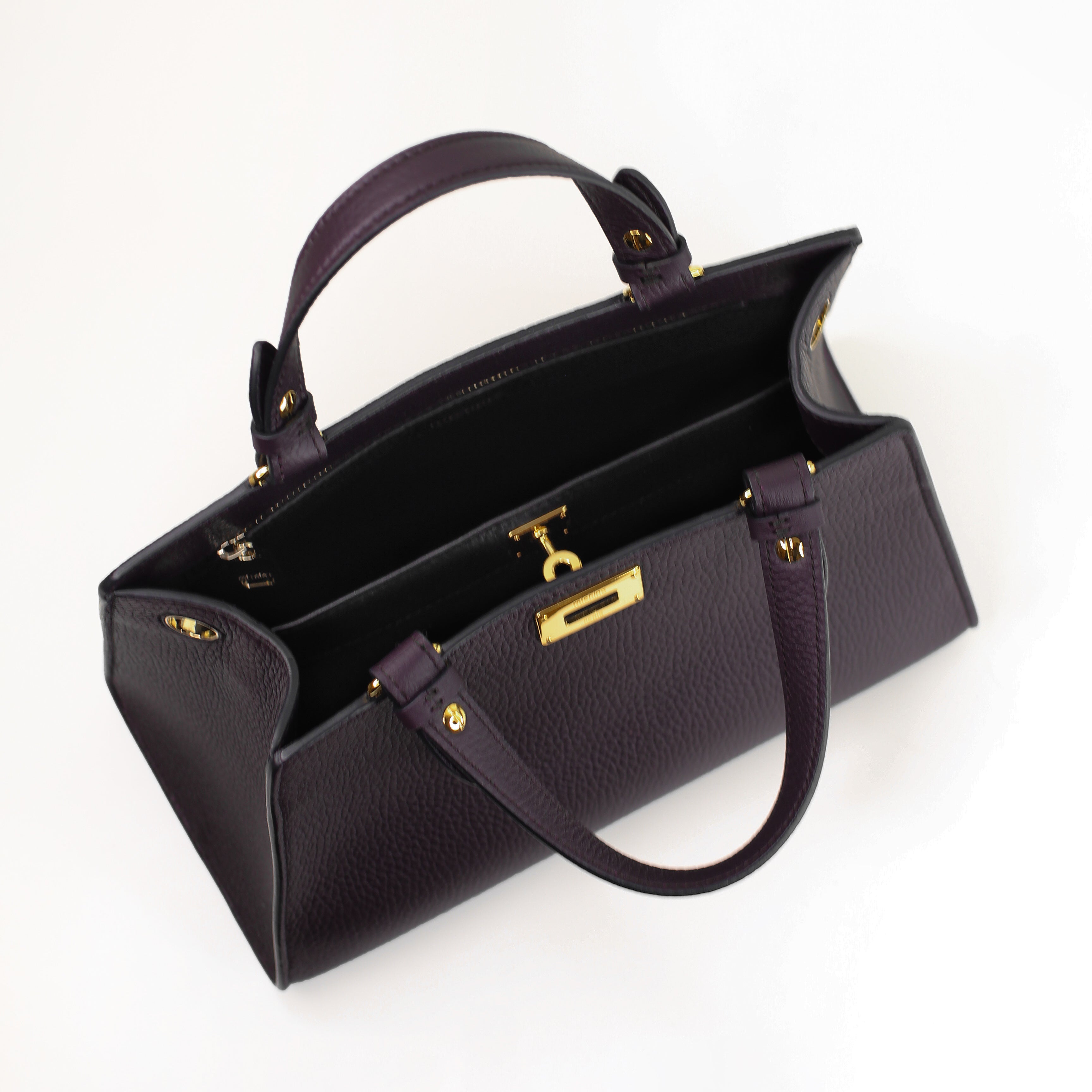 LEATHER HANDBAG TROCADERO MINI RAISIN