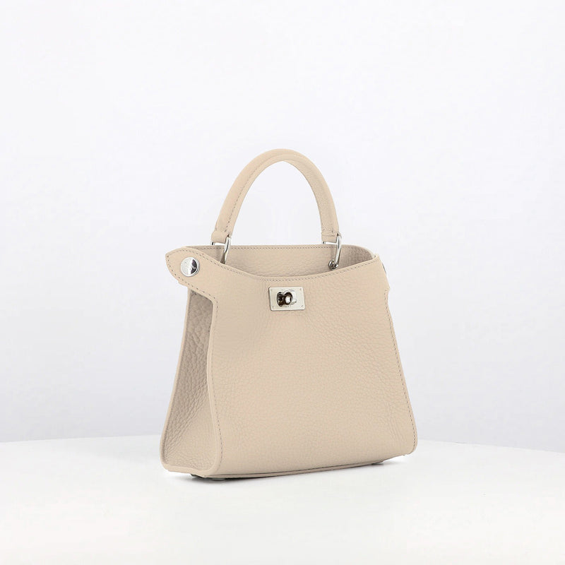 LEATHER HANDBAG LUTECE NANO IVORY