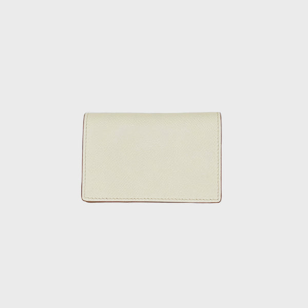 LEATHER BUSINESS CARD HOLDER IVORY