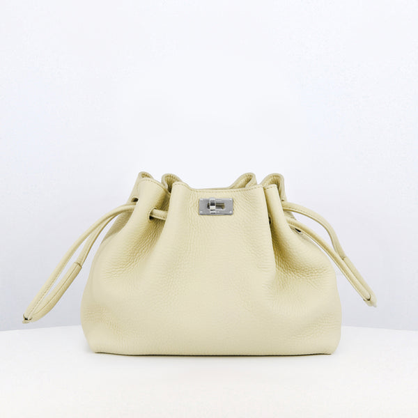 LEATHER DRAWSTRING BAG COLETTE CHANTILLY