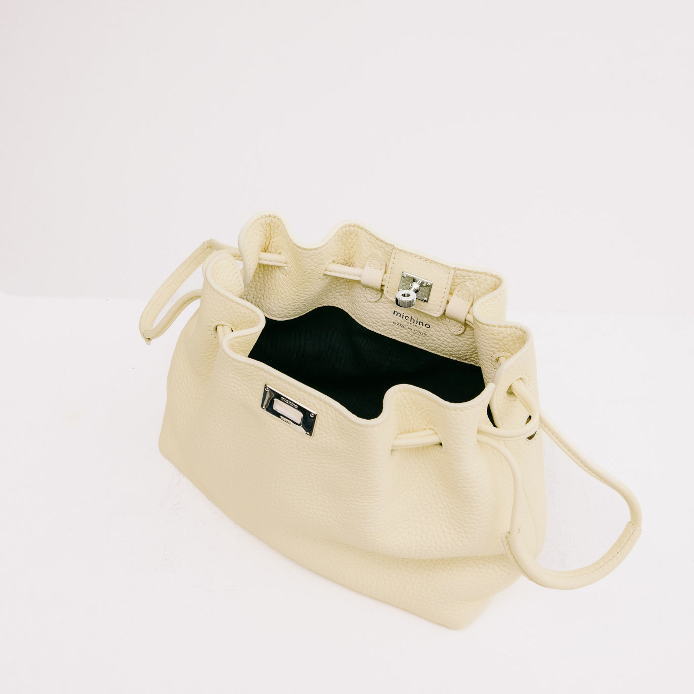 LEATHER DRAWSTRING BAG COLETTE MINI CHANTILLY