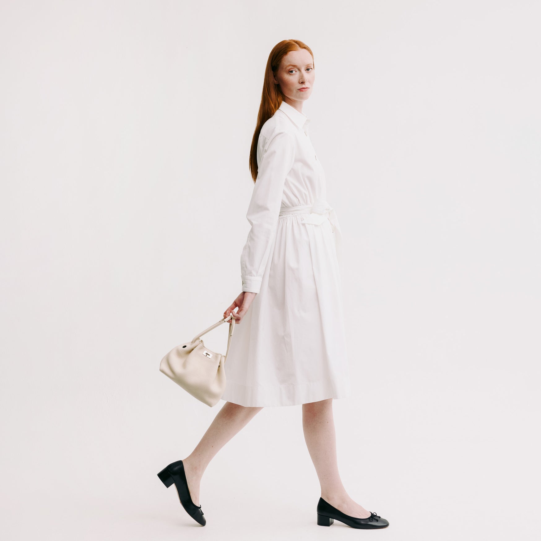 LEATHER DRAWSTRING BAG COLETTE MINI IVORY