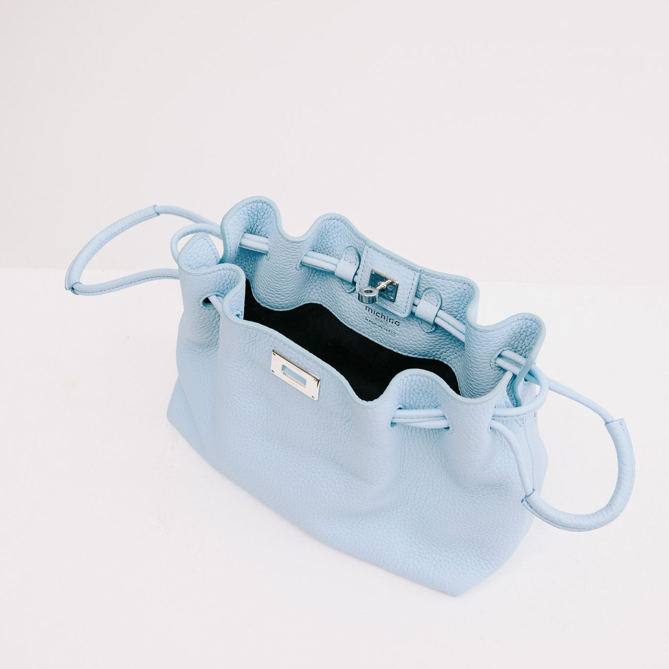 LEATHER DRAWSTRING BAG COLETTE MINI MIST