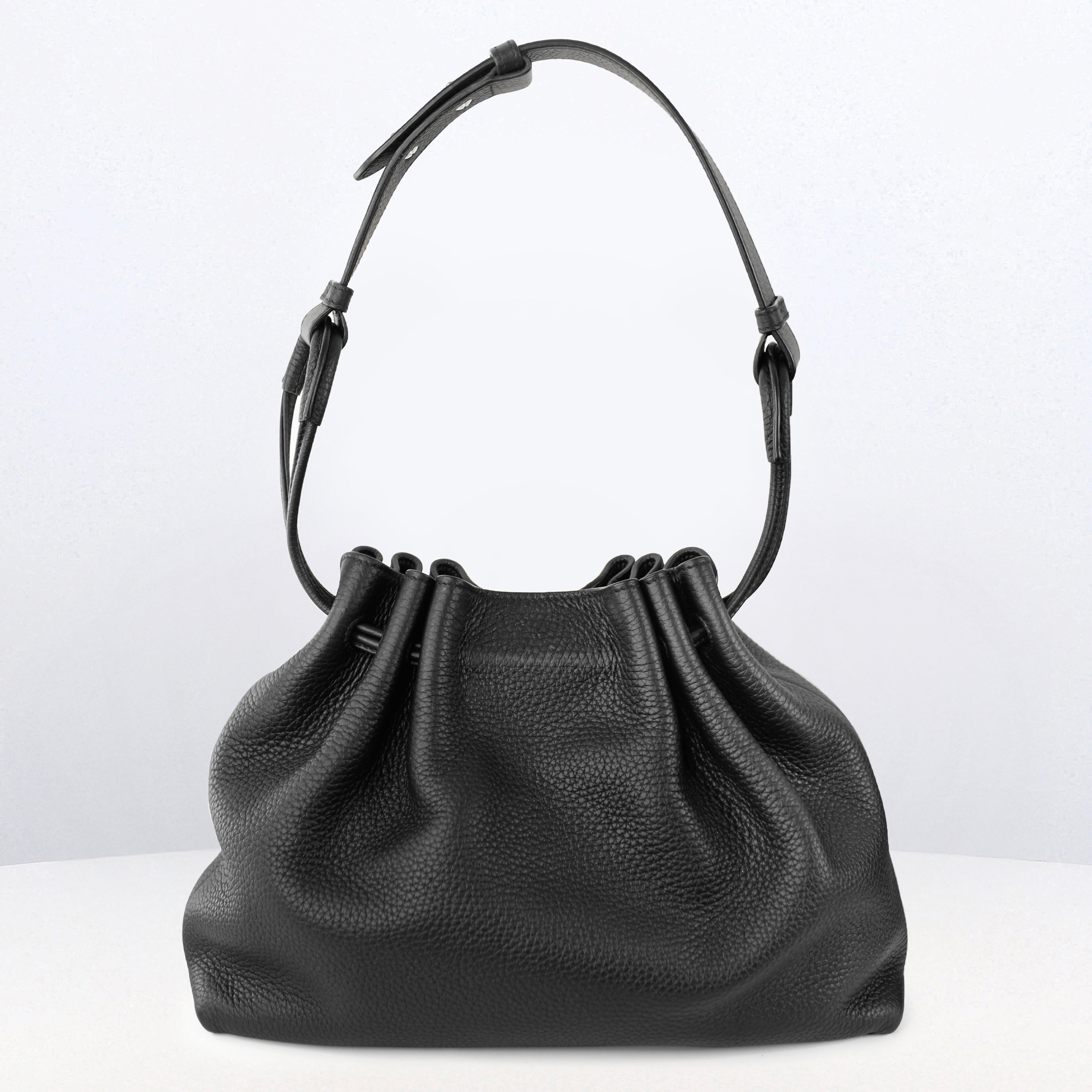 "Archive Event" LEATHER DRAWSTRING BAG COLETTE PM BLACK