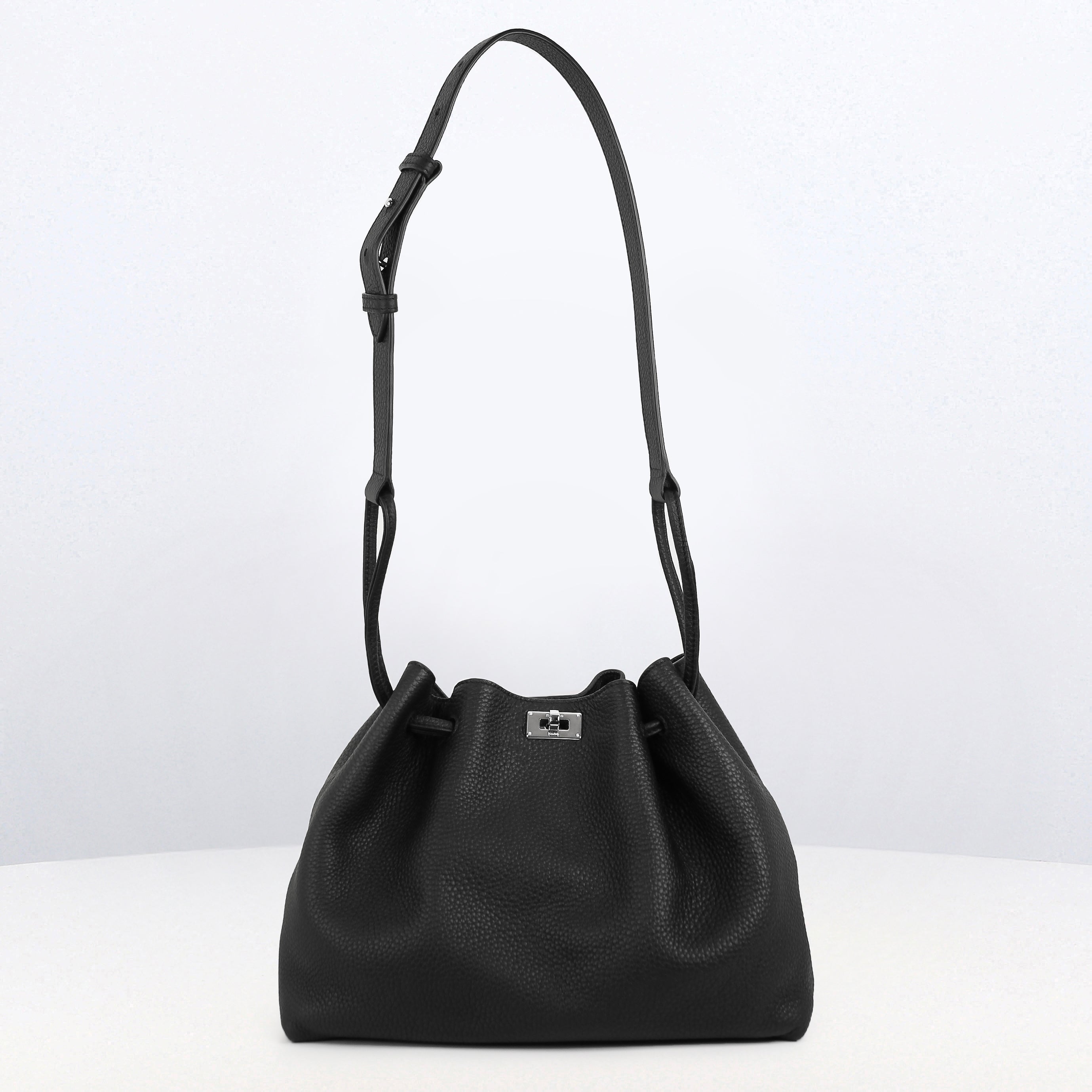 "Archive Event" LEATHER DRAWSTRING BAG COLETTE PM BLACK
