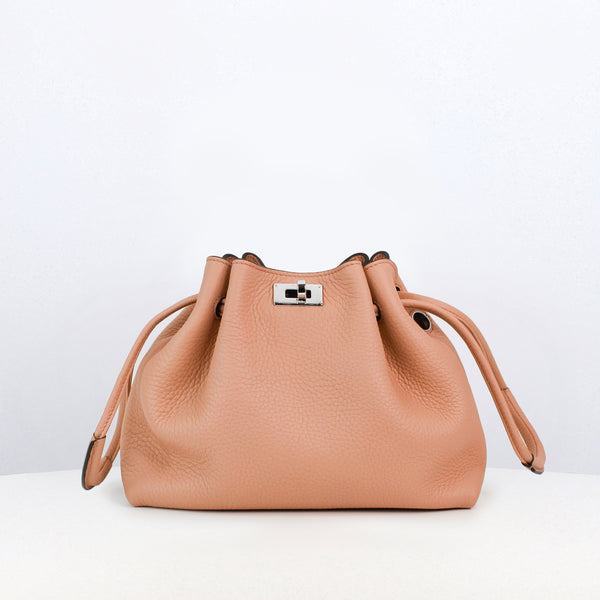 LEATHER DRAWSTRING BAG COLETTE TERRACOTTA